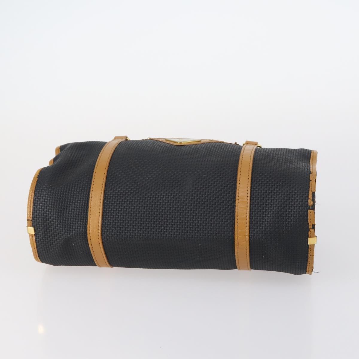 SAINT LAURENT Hand Bag Leather 2Set Black Gold beige Auth am9229