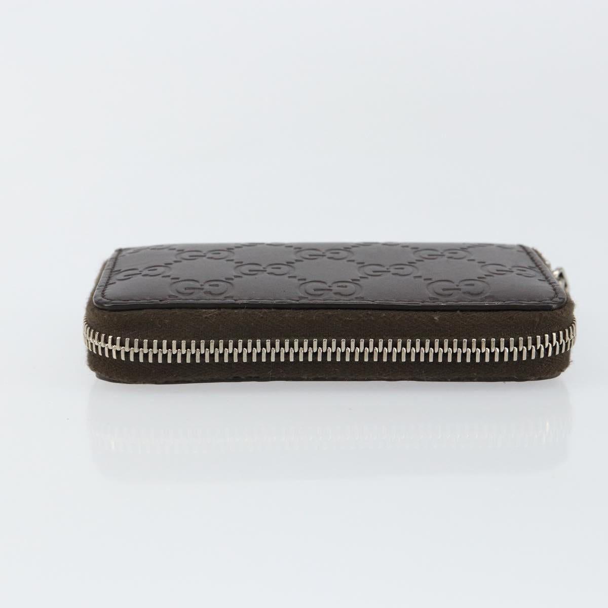 GUCCI GG Canvas Guccissima Wallet Leather Brown Silver 255452 Auth am9231