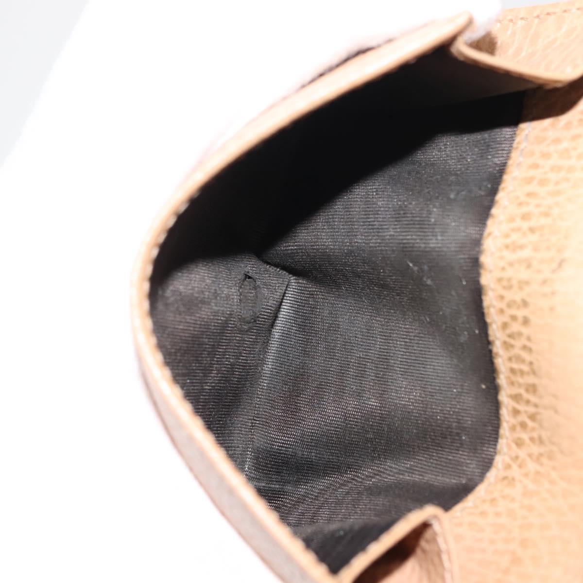 GUCCI Bifold Wallet Leather Outlet Beige Gold Beige 615525 Auth am9232