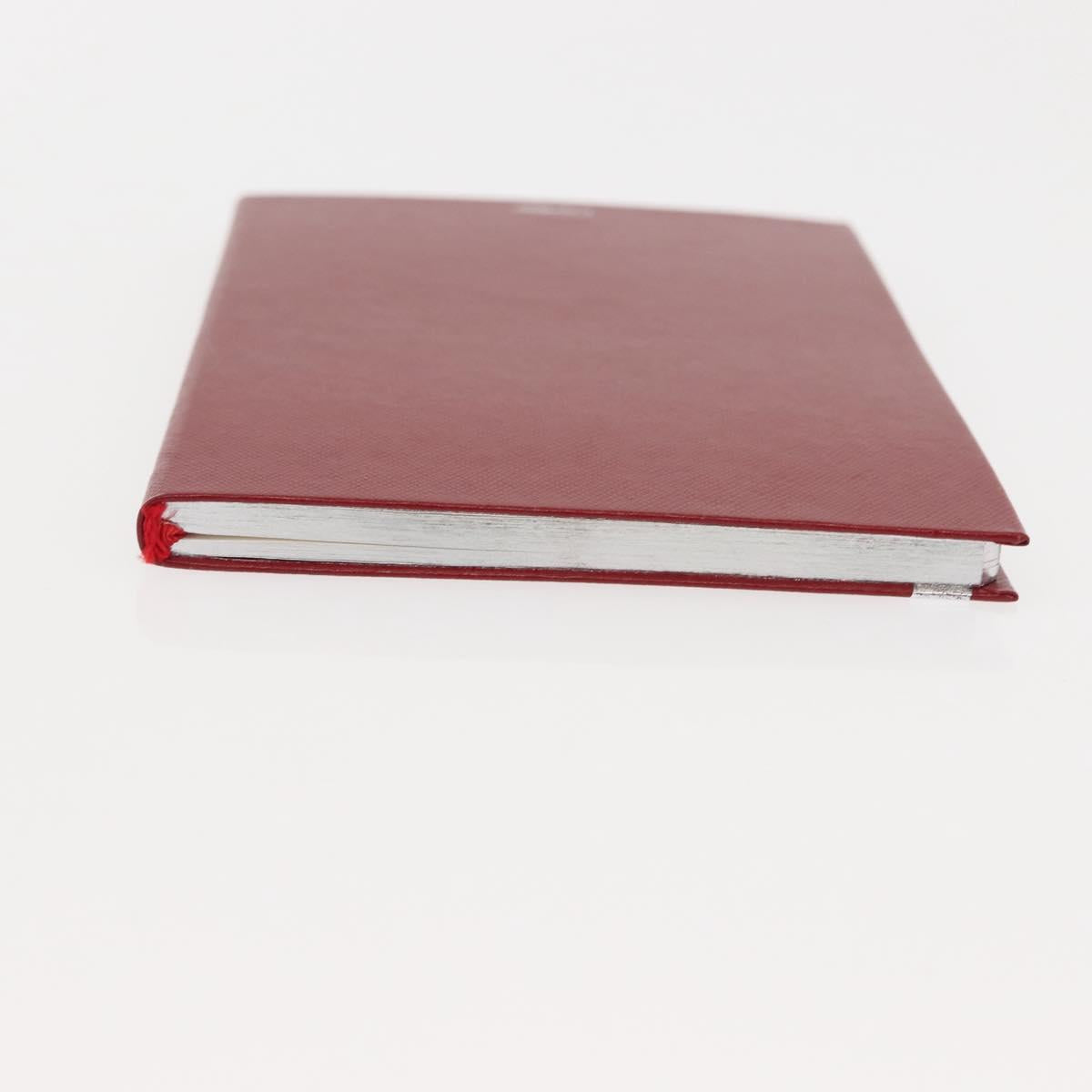 CARTIER Note Cover Leather Set of 2 Bordeaux White Auth am9235