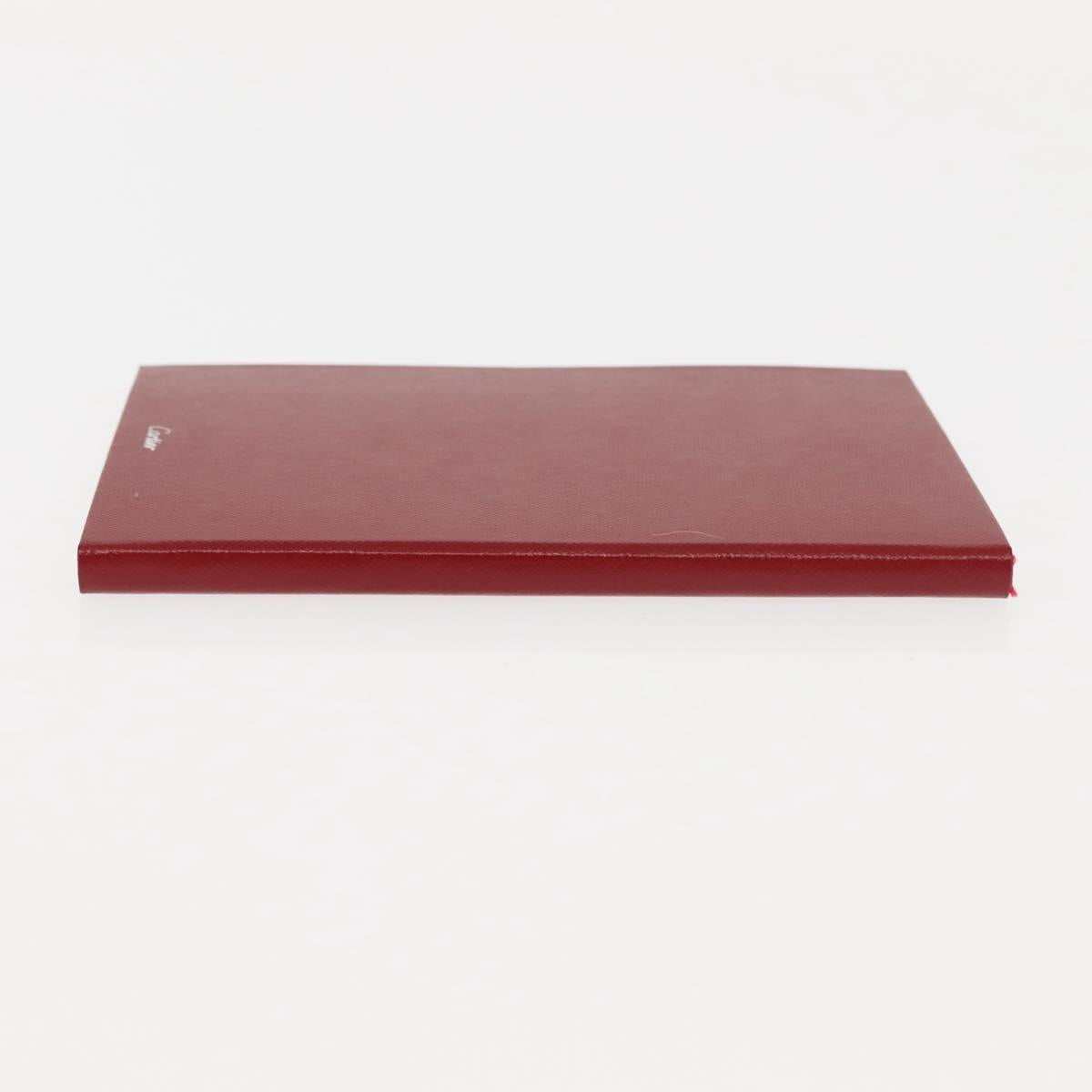 CARTIER Note Cover Leather Set of 2 Bordeaux White Auth am9235