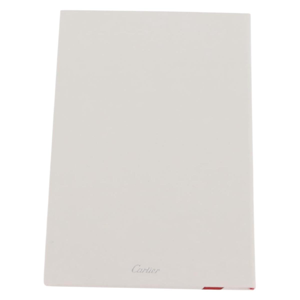 CARTIER Note Cover Leather Set of 2 Bordeaux White Auth am9235