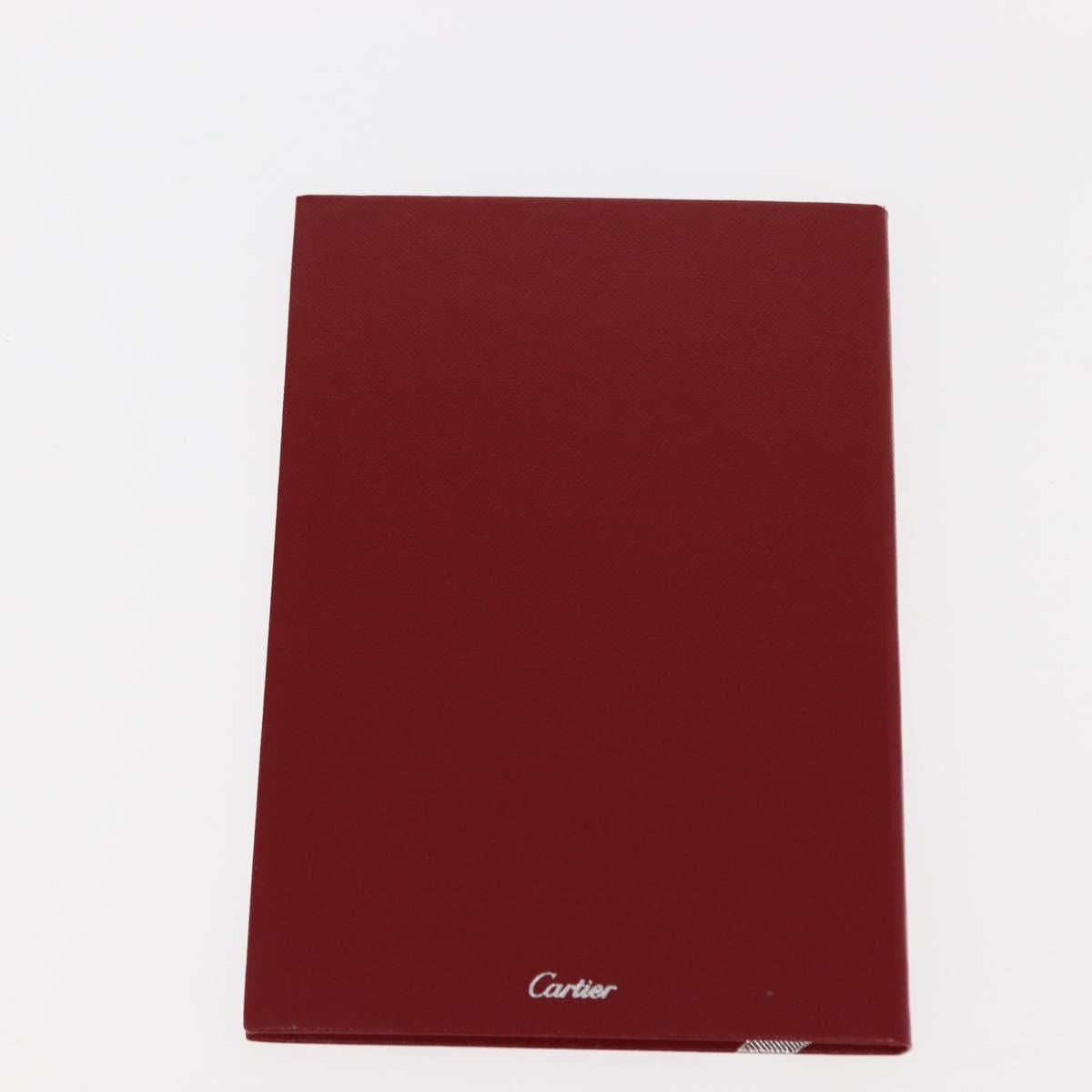 CARTIER Note Cover Leather Set of 2 Bordeaux White Auth am9235