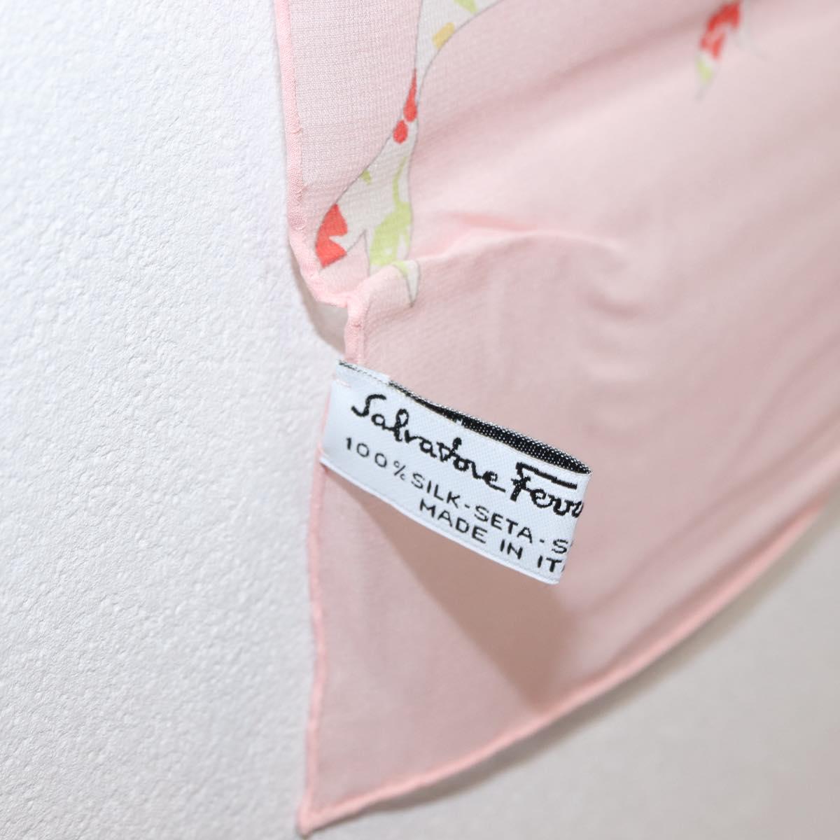 Salvatore Ferragamo Scarf Silk 2Set Pink Navy Auth am9236