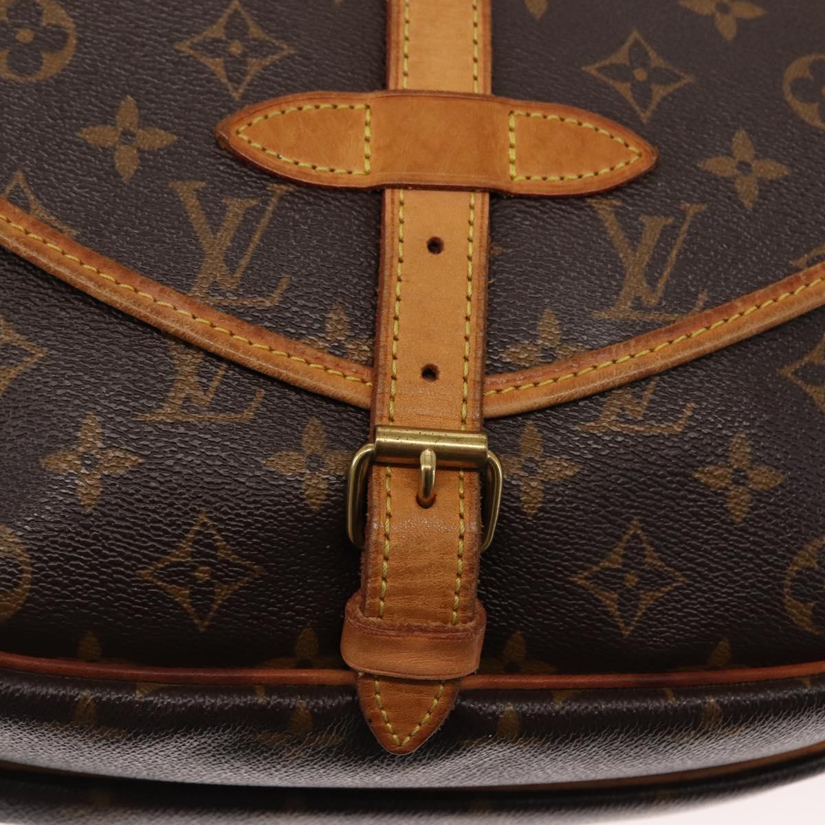 LOUIS VUITTON Monogram Saumur 30 Shoulder Bag M42256 LV Auth am9240