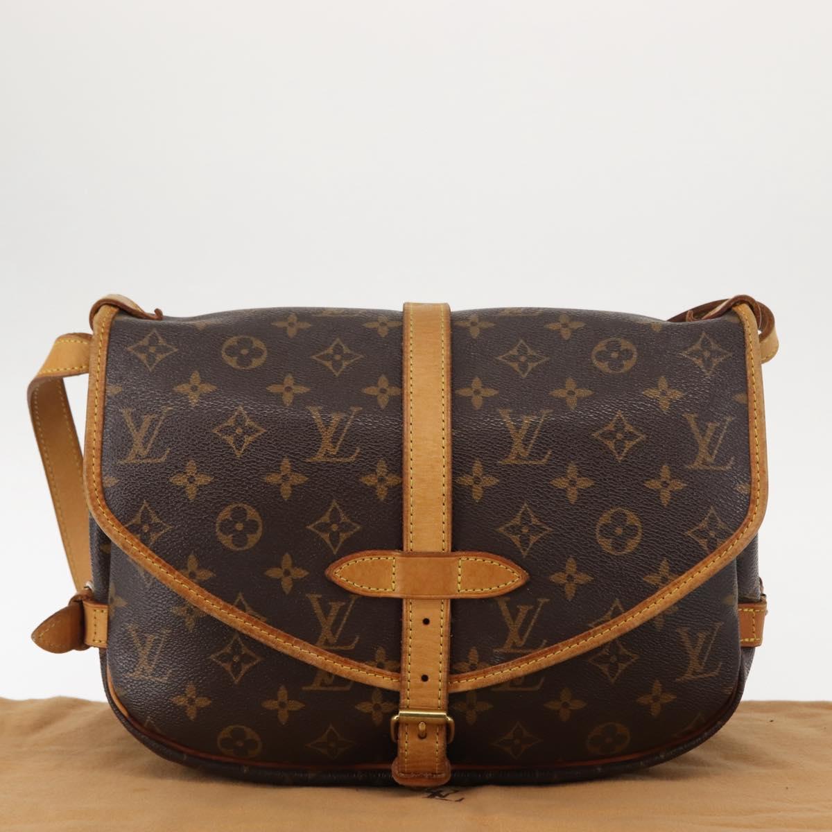 LOUIS VUITTON Monogram Saumur 30 Shoulder Bag M42256 LV Auth am9240