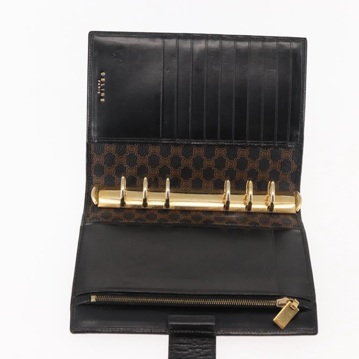 CELINE Macadam Canvas Day Planner Cover PVC Black Auth am9242