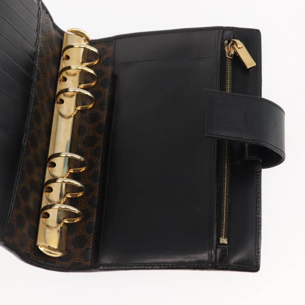 CELINE Macadam Canvas Day Planner Cover PVC Black Auth am9242