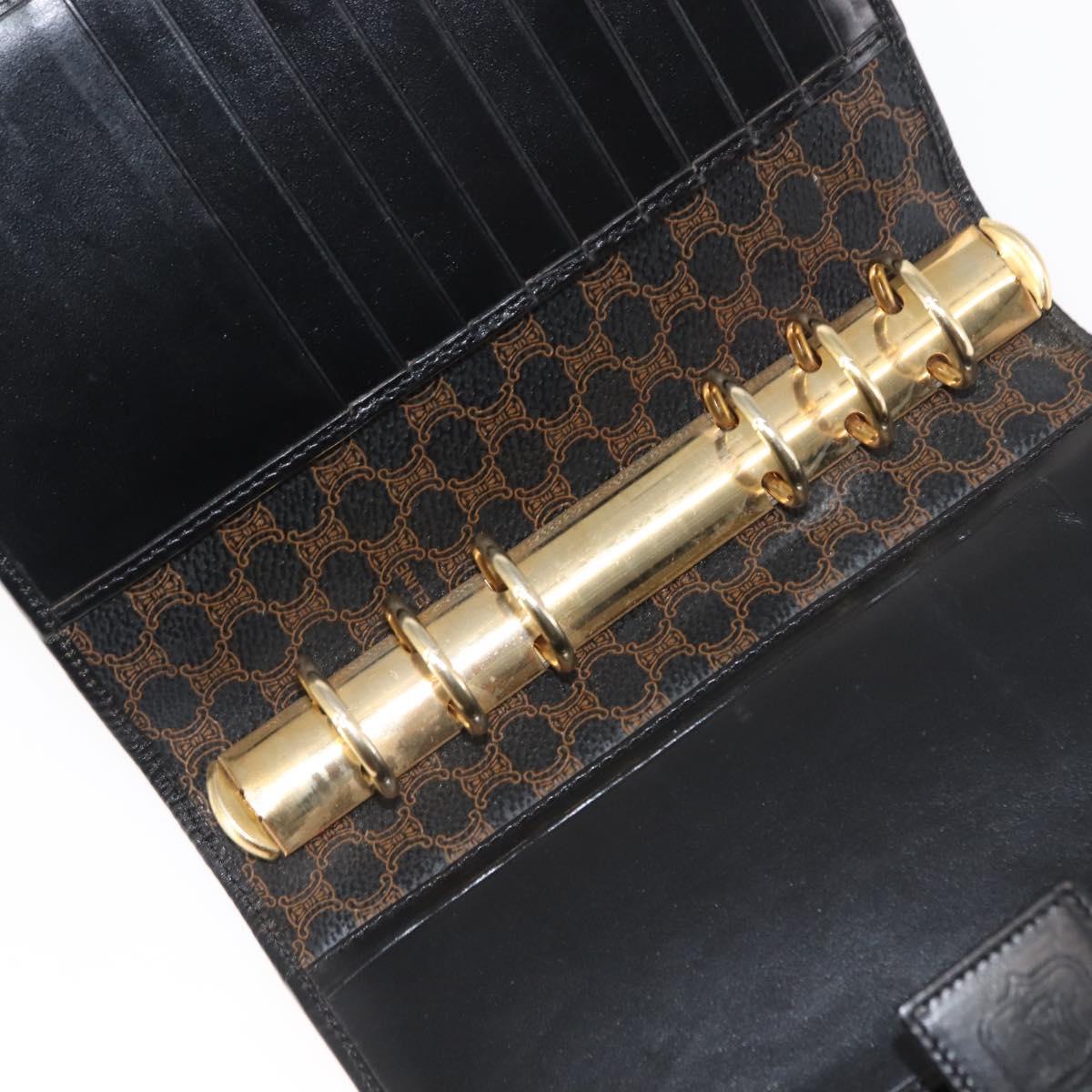 CELINE Macadam Canvas Day Planner Cover PVC Black Auth am9242