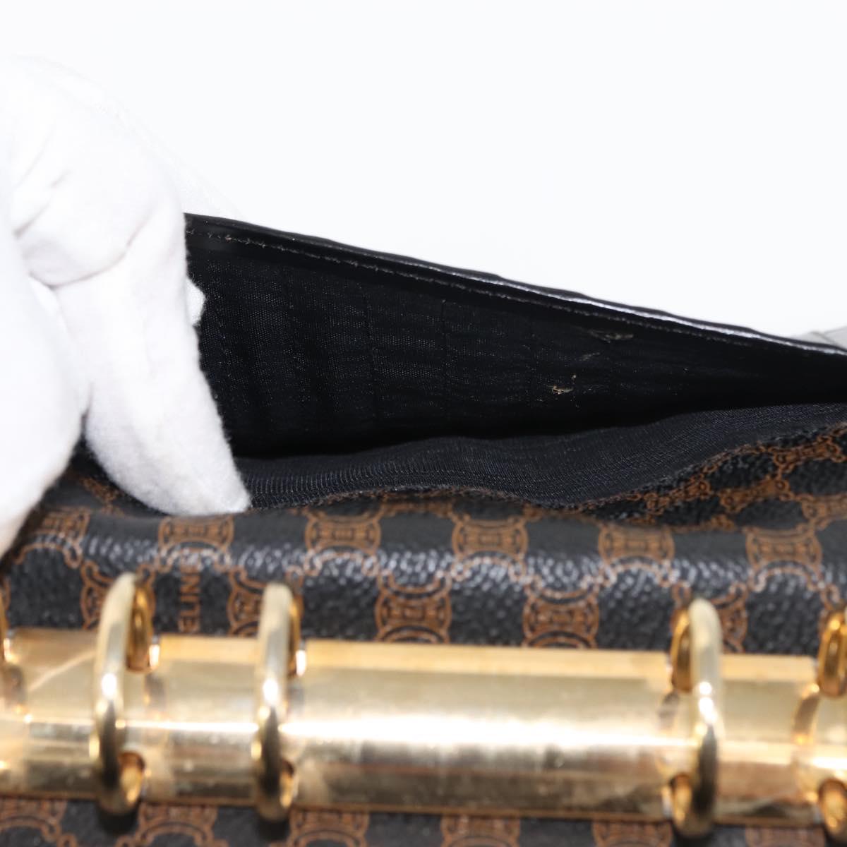 CELINE Macadam Canvas Day Planner Cover PVC Black Auth am9242