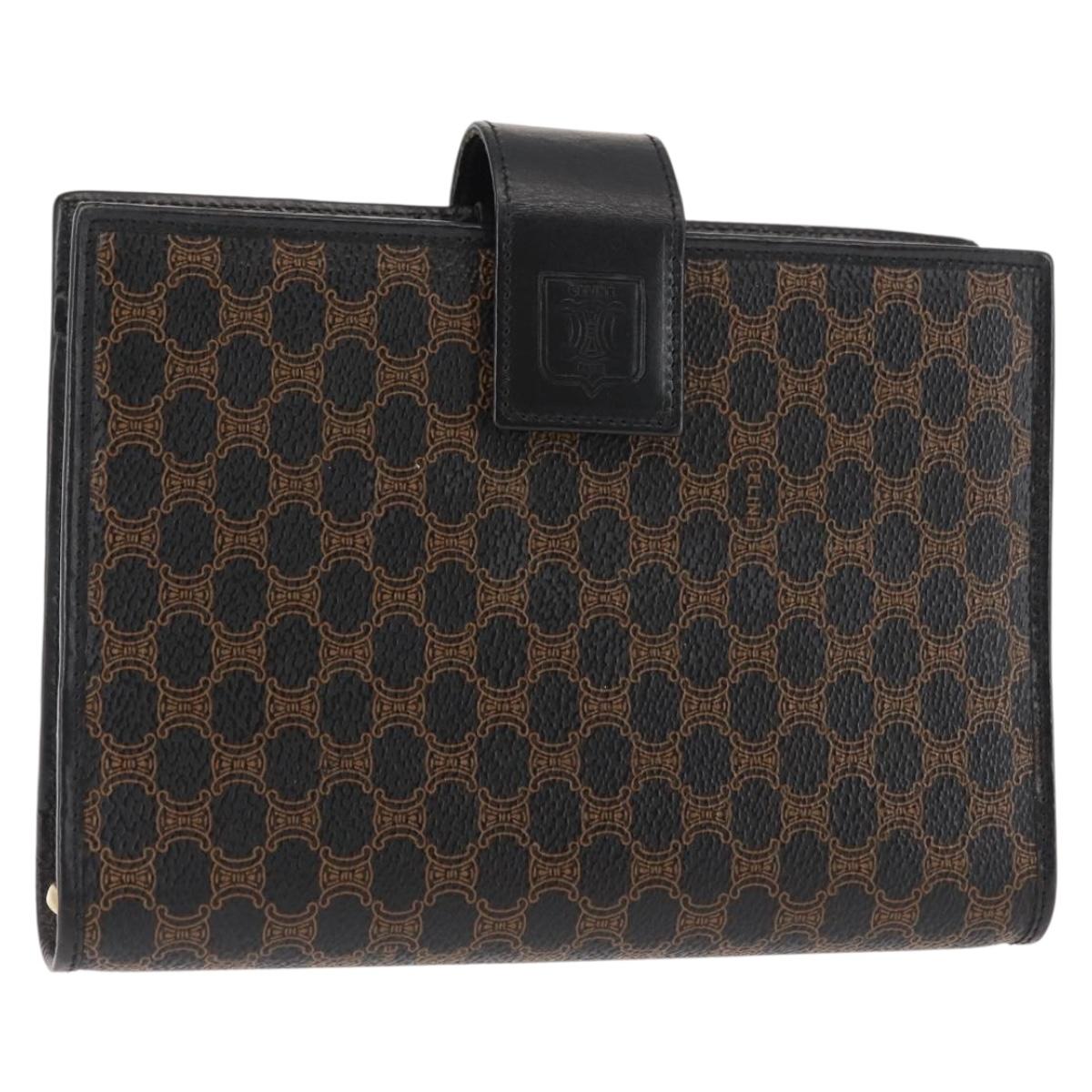 CELINE Macadam Canvas Day Planner Cover PVC Black Auth am9242