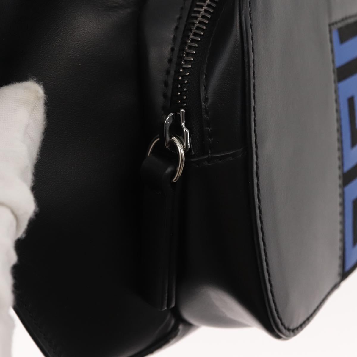 VERSACE Body Bag Leather Black Auth am9243