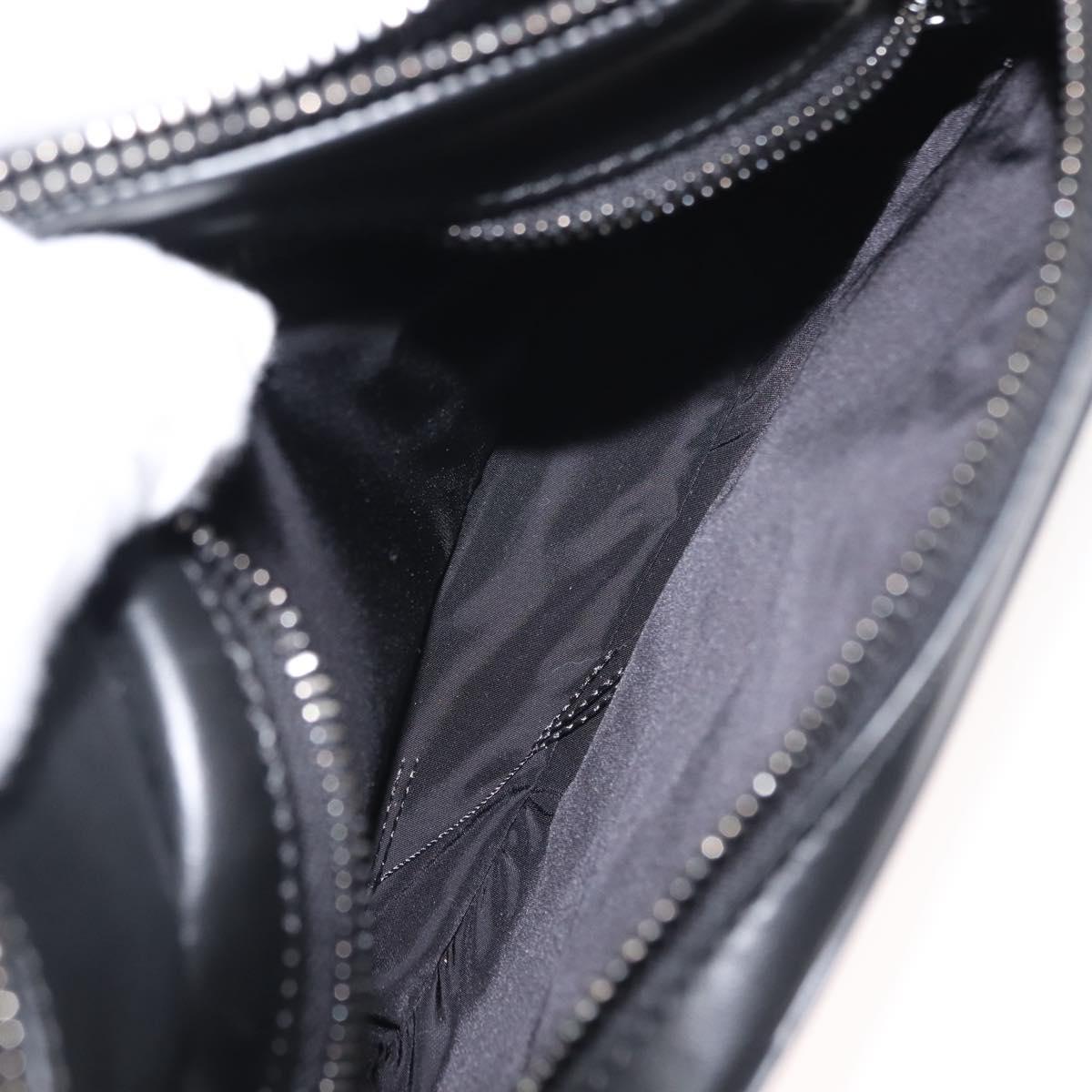 VERSACE Body Bag Leather Black Auth am9243