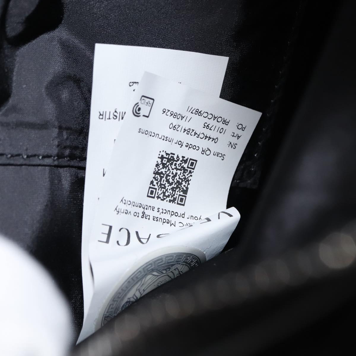 VERSACE Body Bag Leather Black Auth am9243