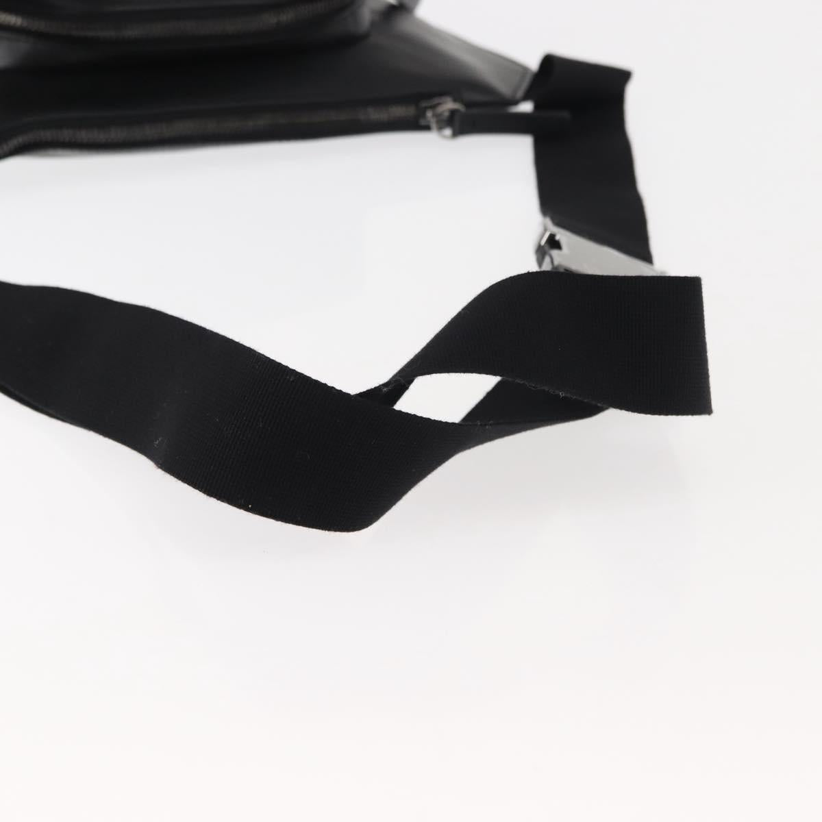 VERSACE Body Bag Leather Black Auth am9243