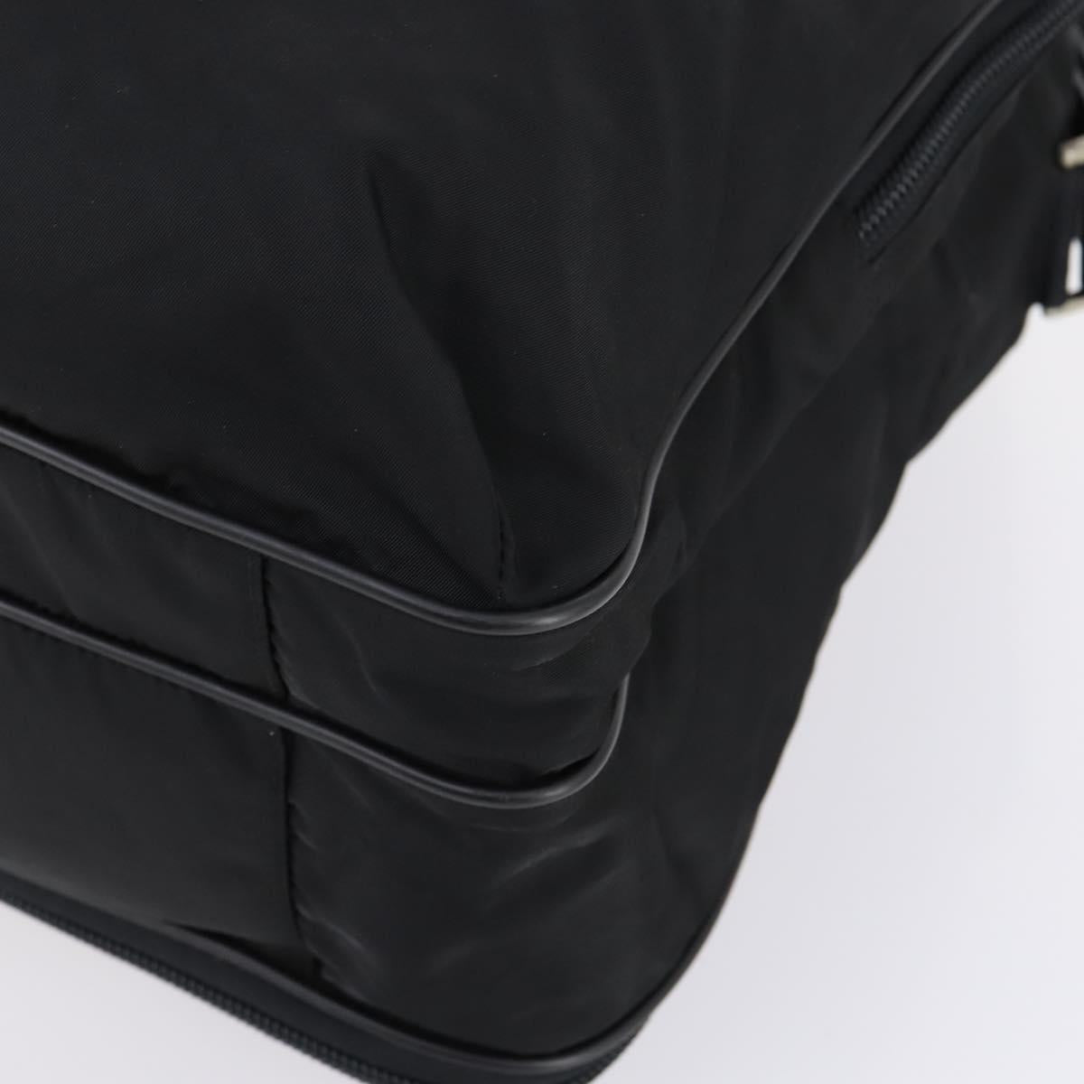 PRADA Boston Bag Nylon 2way Black Silver Auth am9248