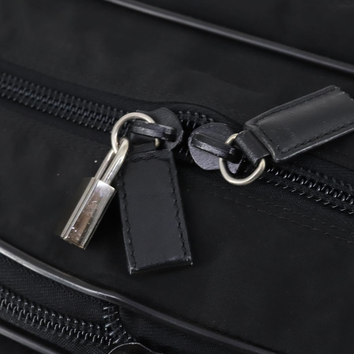 PRADA Boston Bag Nylon 2way Black Silver Auth am9248