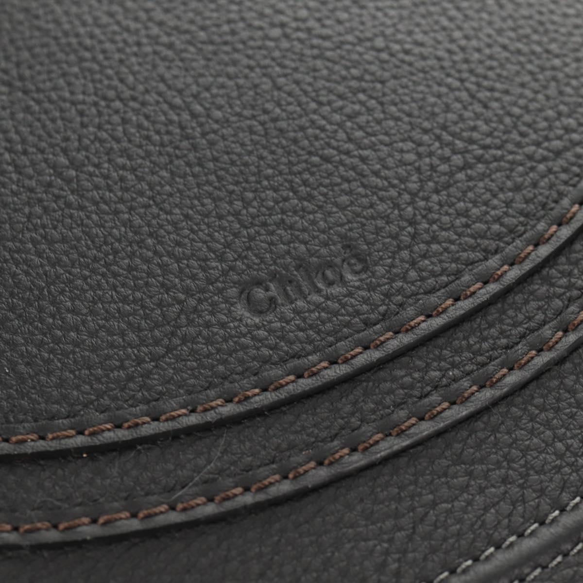 Chloe Mercy Shoulder Bag Leather Black Gold Auth am9250V