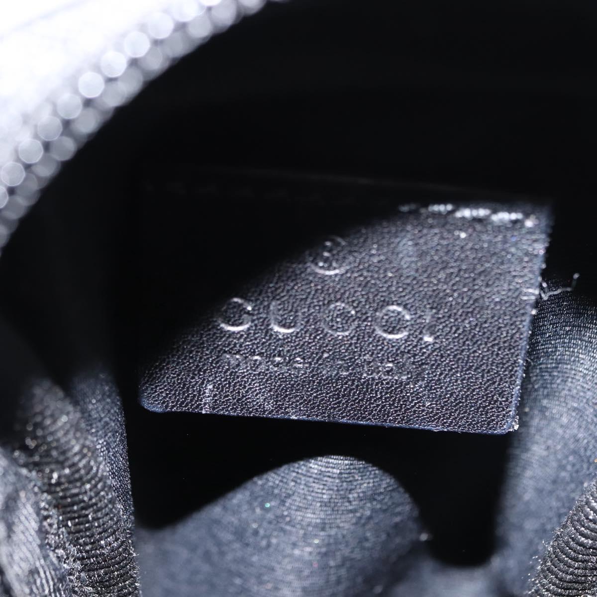 GUCCI GG Canvas Pouch Black Silver 74245 Auth am9252