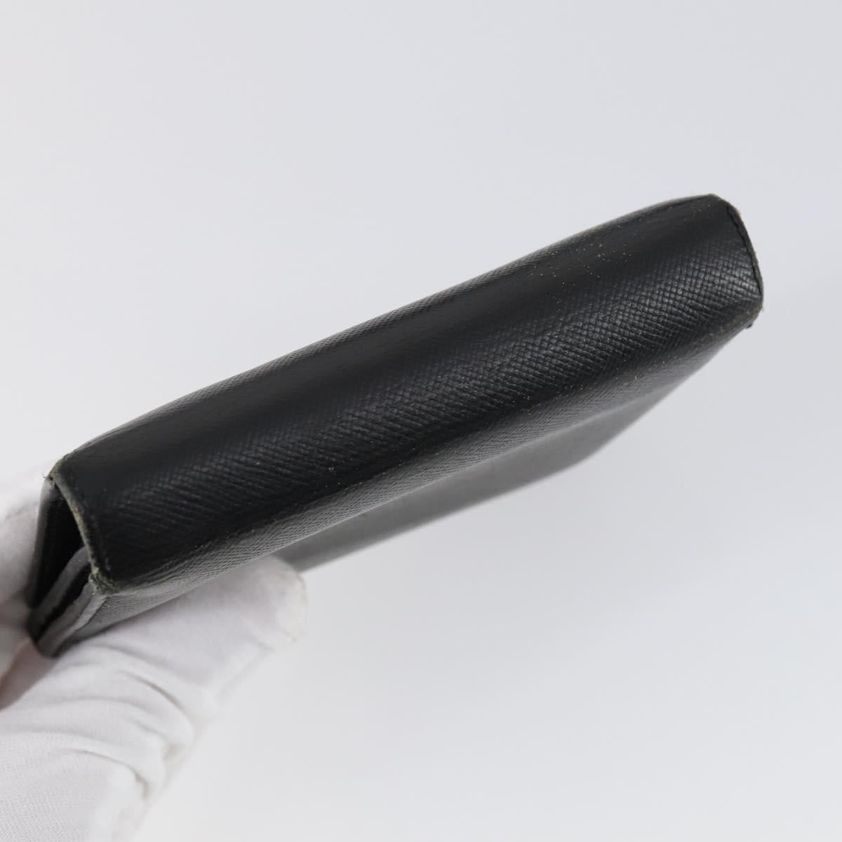 PRADA Wallet Leather Nylon 3 Set Gray Black Auth am9255