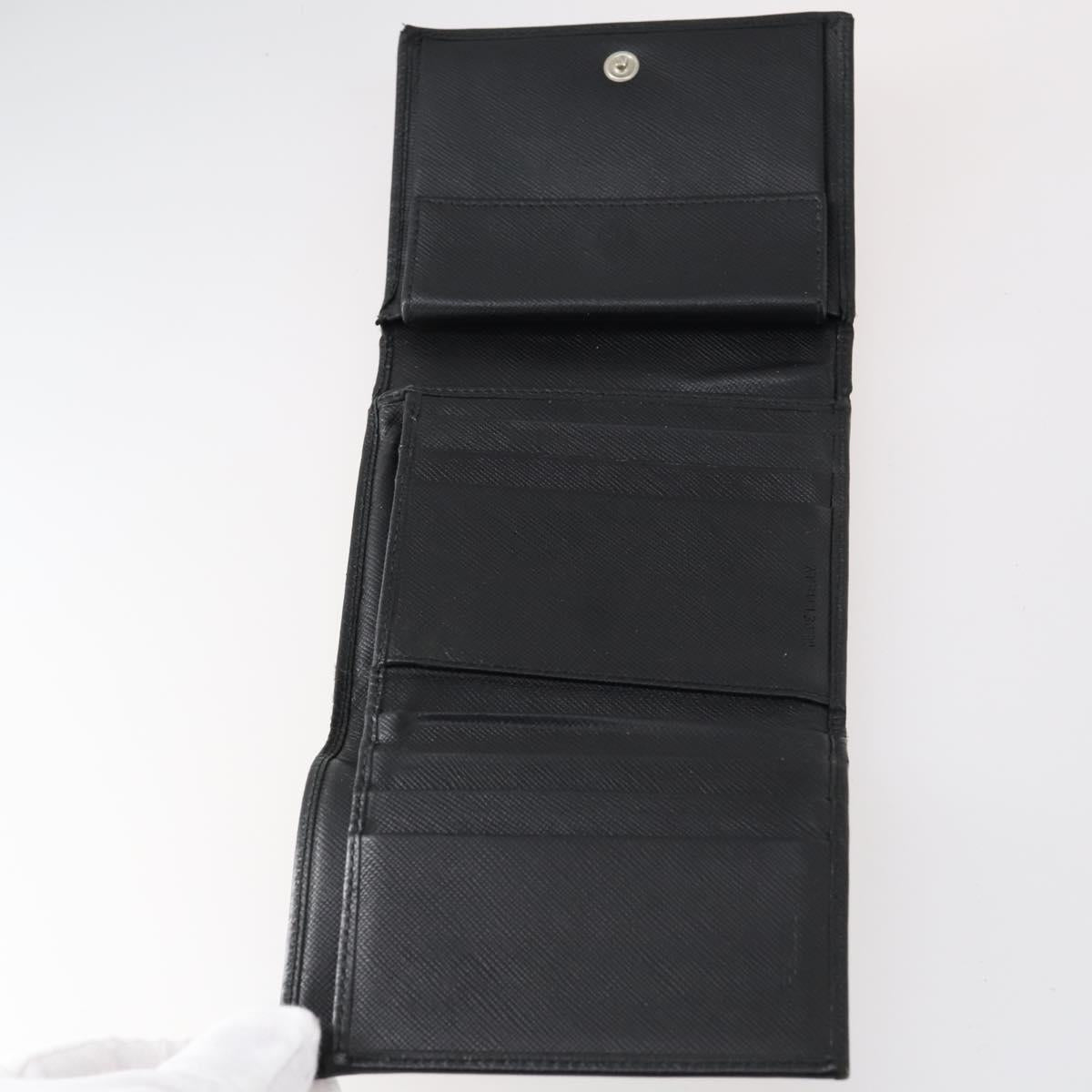 PRADA Wallet Leather Nylon 3 Set Gray Black Auth am9255