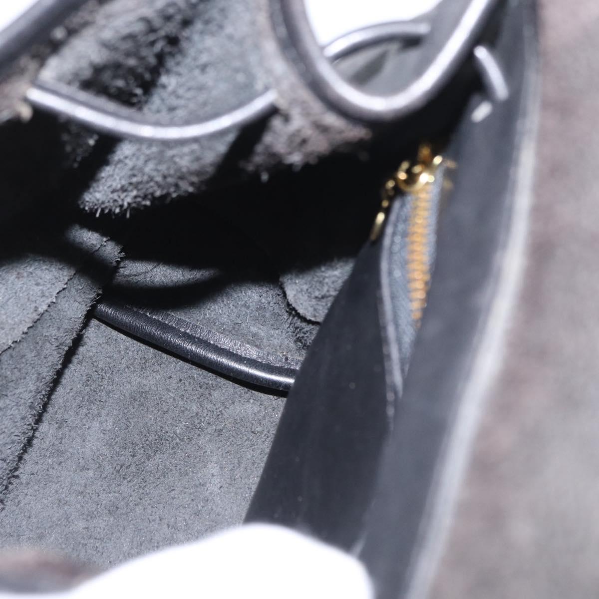 Coach Backpack Leather Black Gold Auth am9257