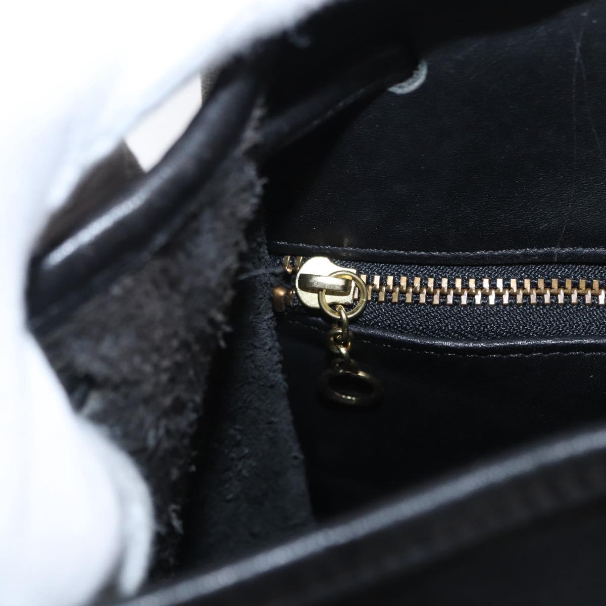 Coach Backpack Leather Black Gold Auth am9257