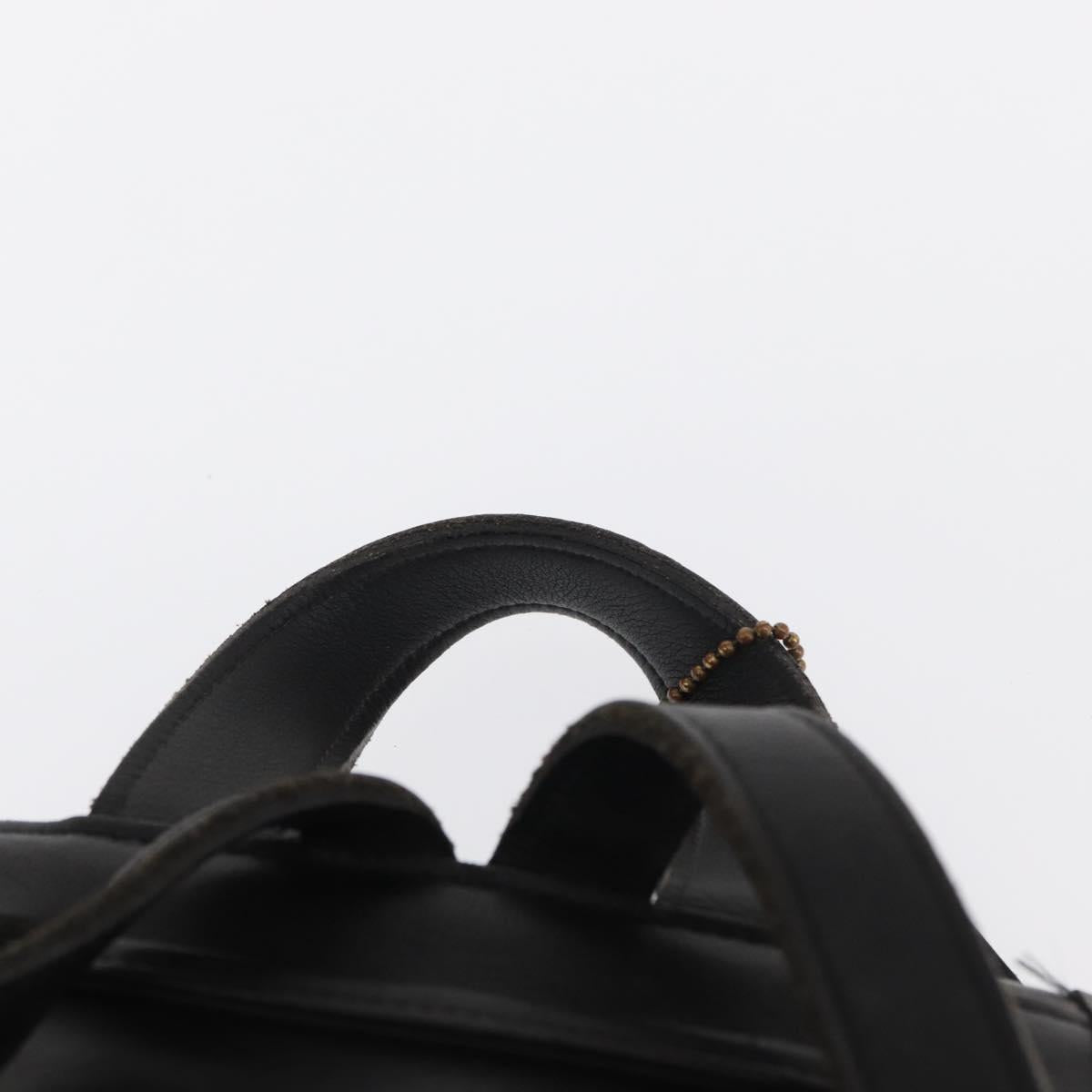 Coach Backpack Leather Black Gold Auth am9257