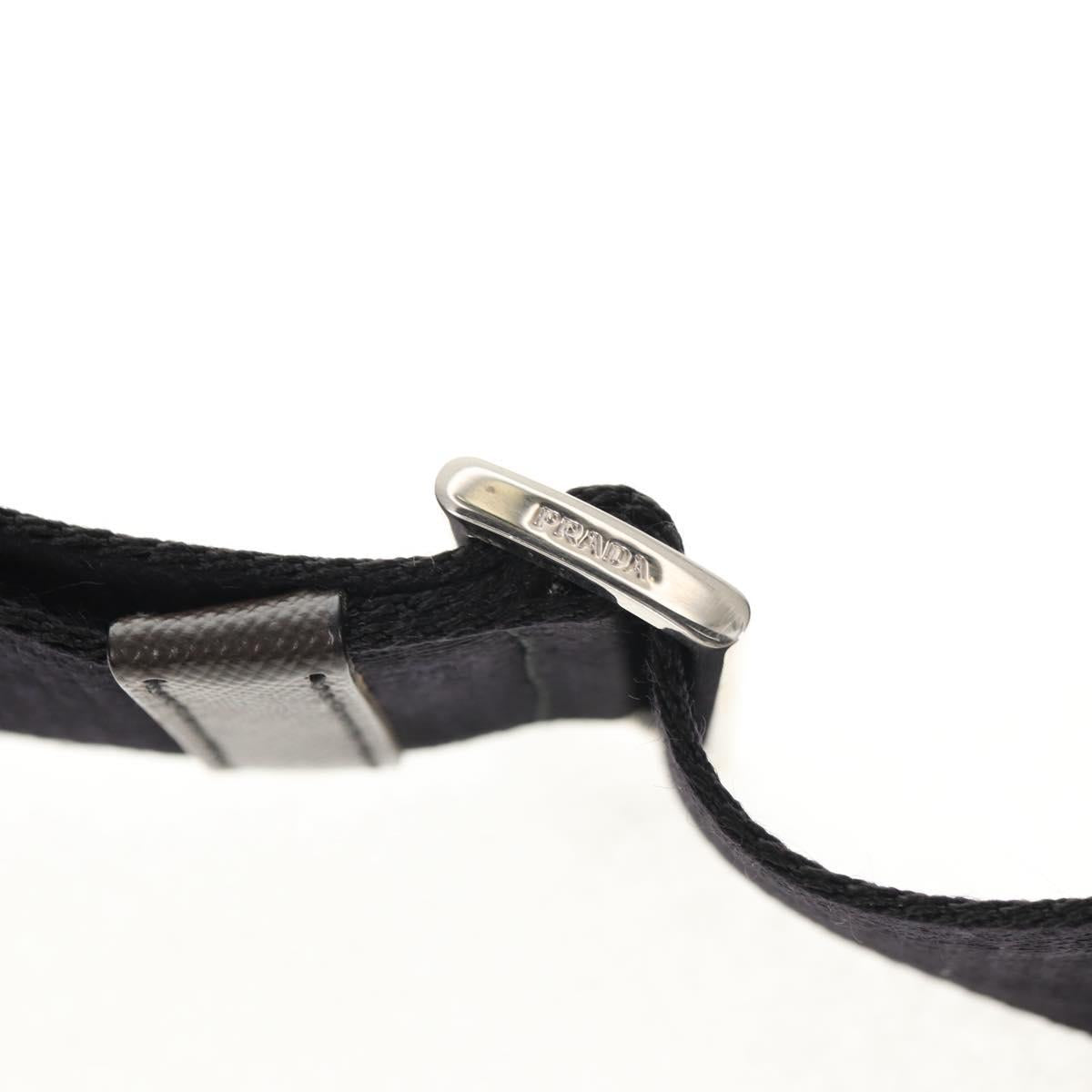 PRADA Shoulder Bag Nylon Black Silver Auth am9263V