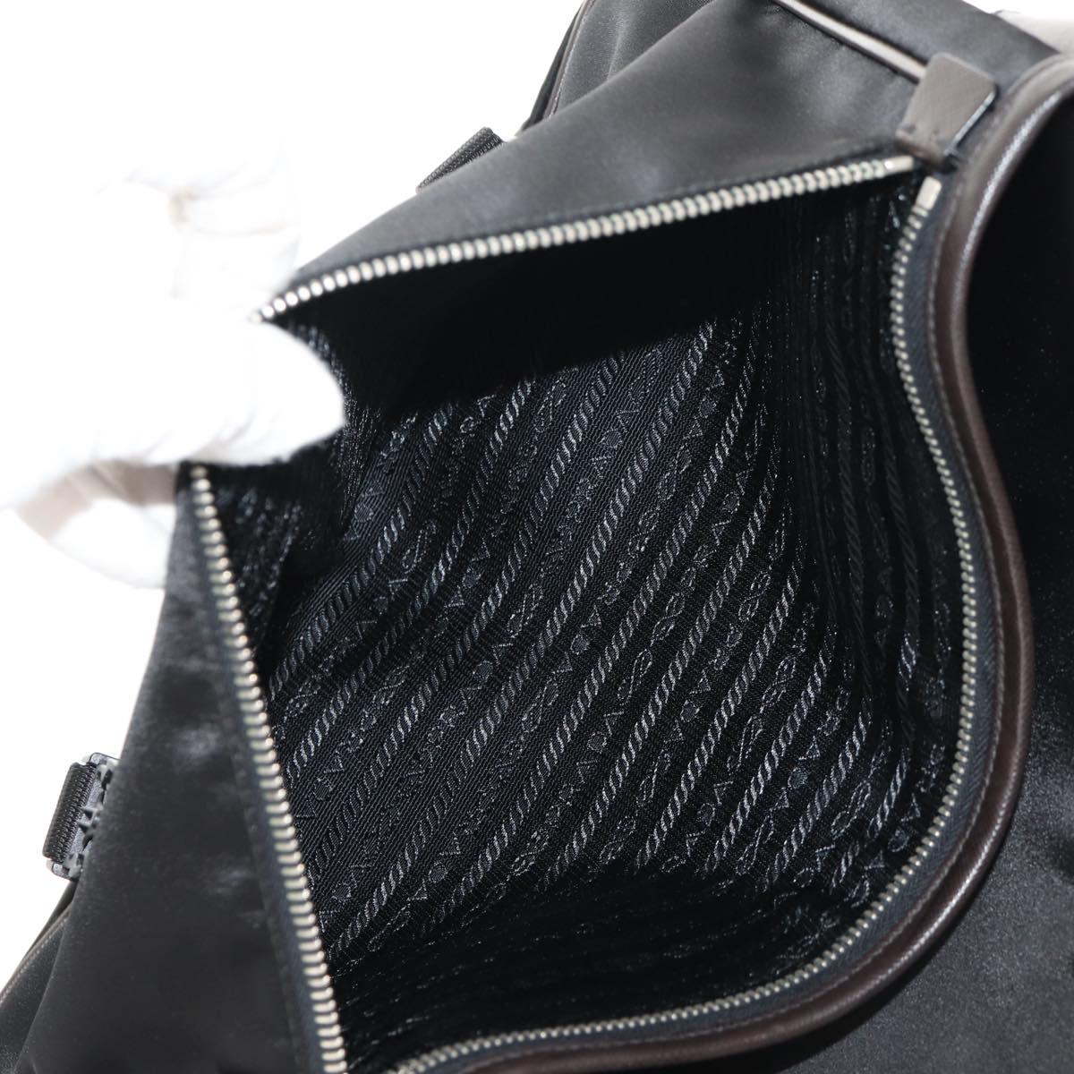 PRADA Shoulder Bag Nylon Black Silver Auth am9263V