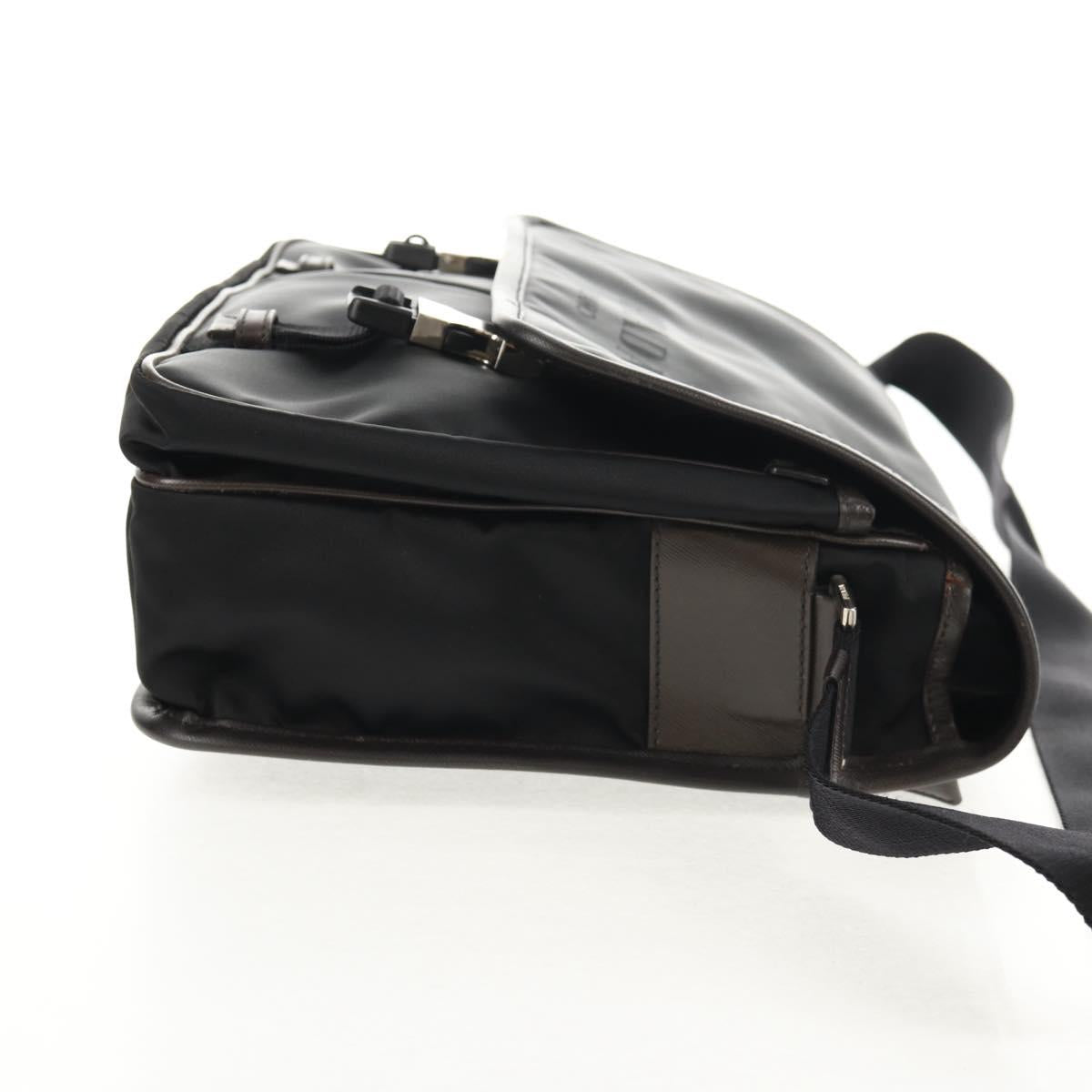 PRADA Shoulder Bag Nylon Black Silver Auth am9263V