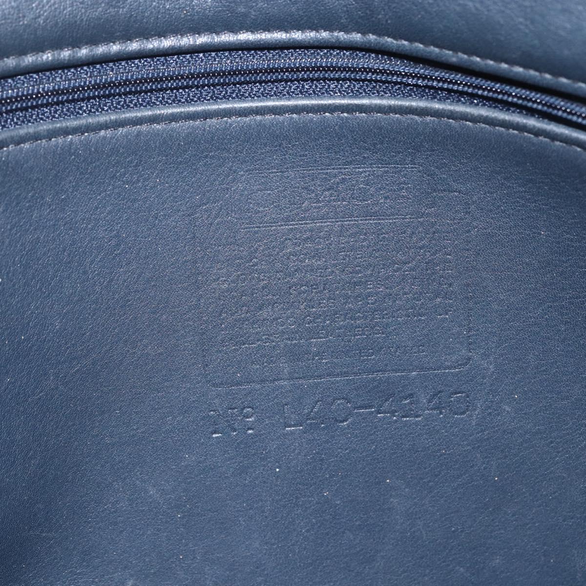 Coach Tote Bag Leather Black Gold Auth am9267