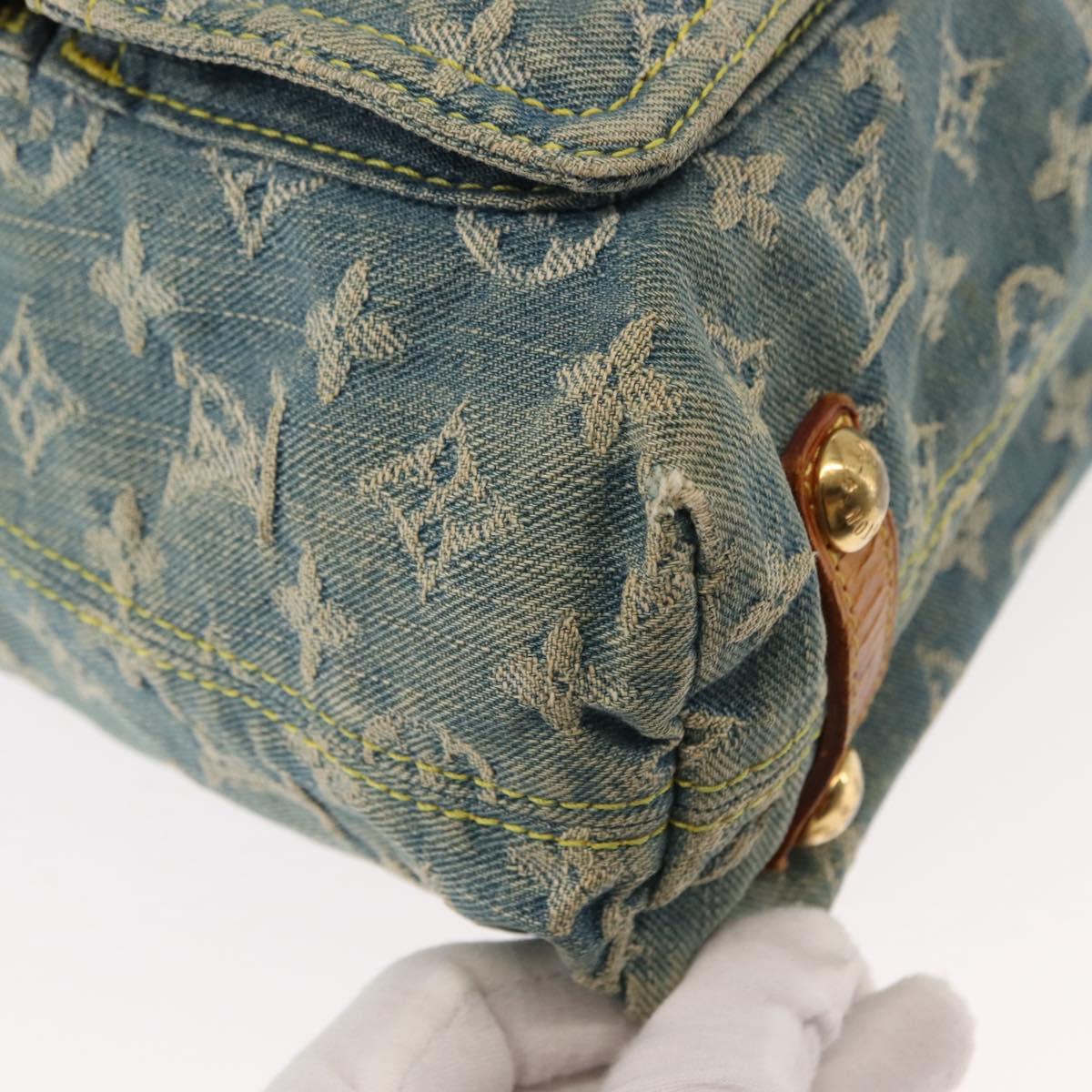 LOUIS VUITTON Monogram Denim Buggy GM Shoulder Bag Blue M95048 LV Auth am9268
