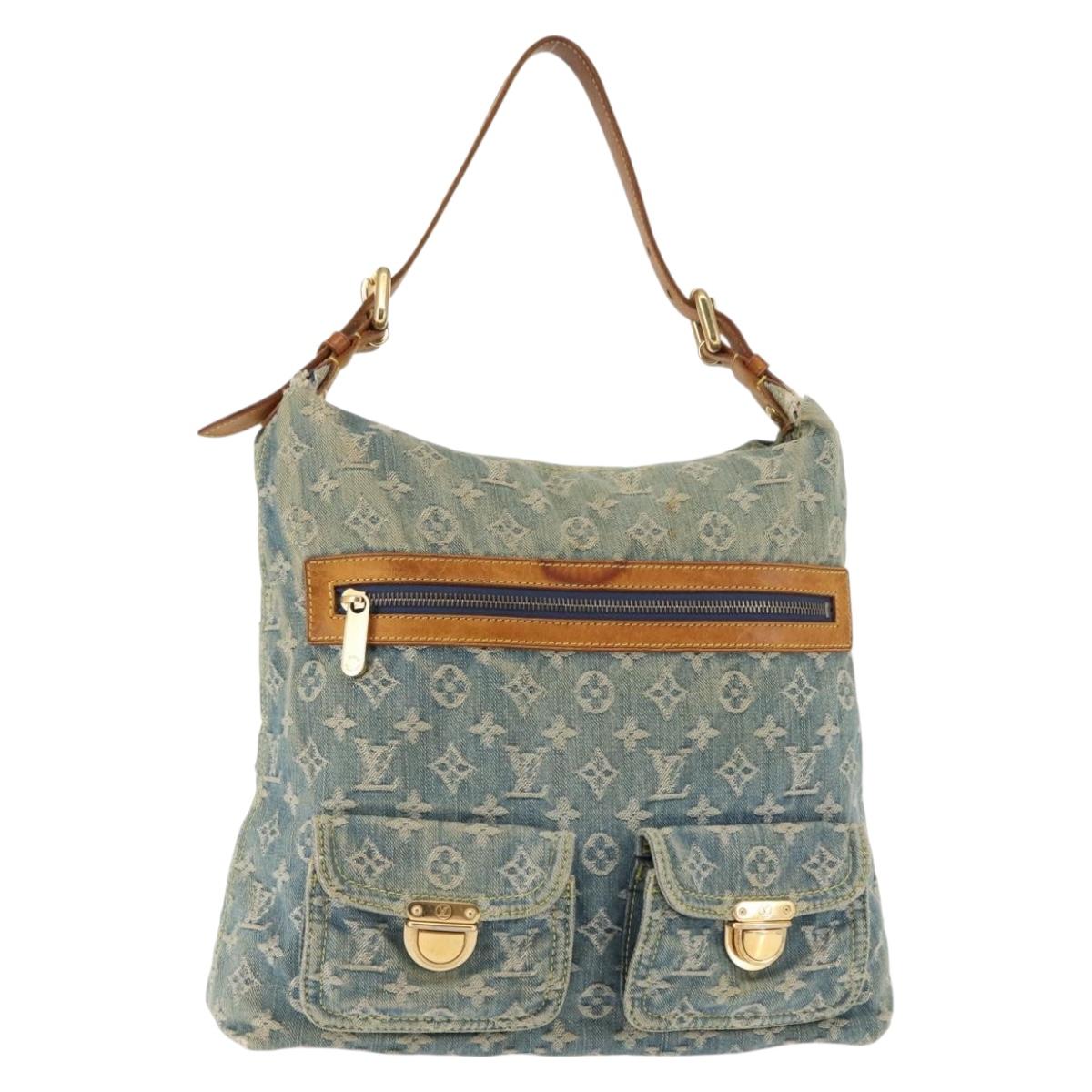 LOUIS VUITTON Monogram Denim Buggy GM Shoulder Bag Blue M95048 LV Auth am9268