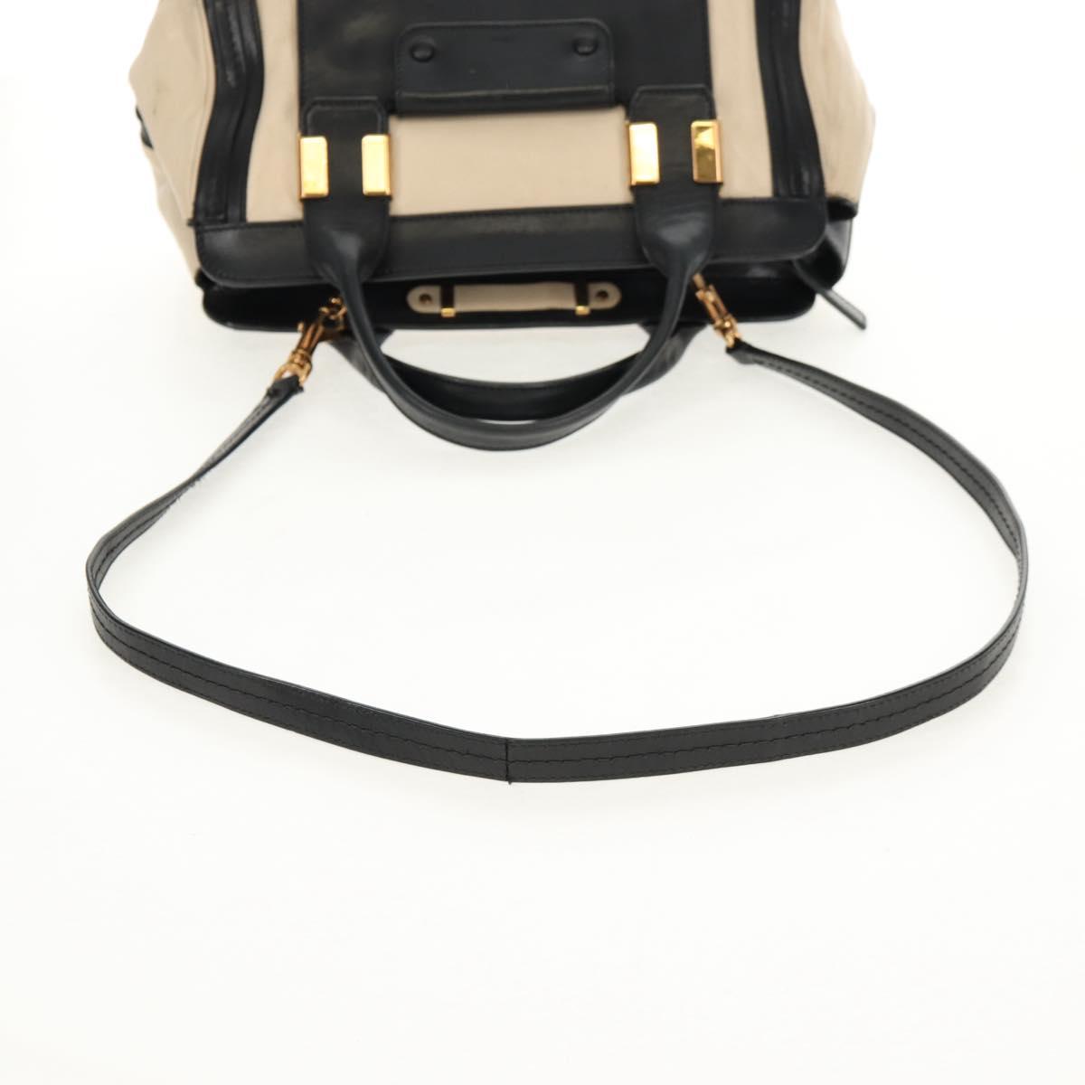 Chloe Little Alice Hand Bag Leather 2way Beige Gold Auth am9275