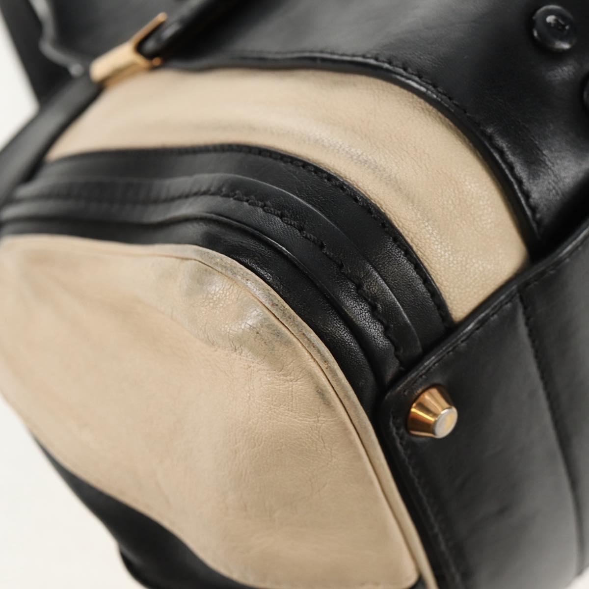 Chloe Little Alice Hand Bag Leather 2way Beige Gold Auth am9275