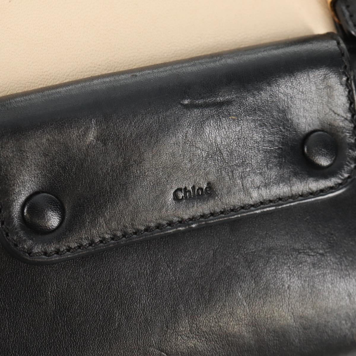 Chloe Little Alice Hand Bag Leather 2way Beige Gold Auth am9275