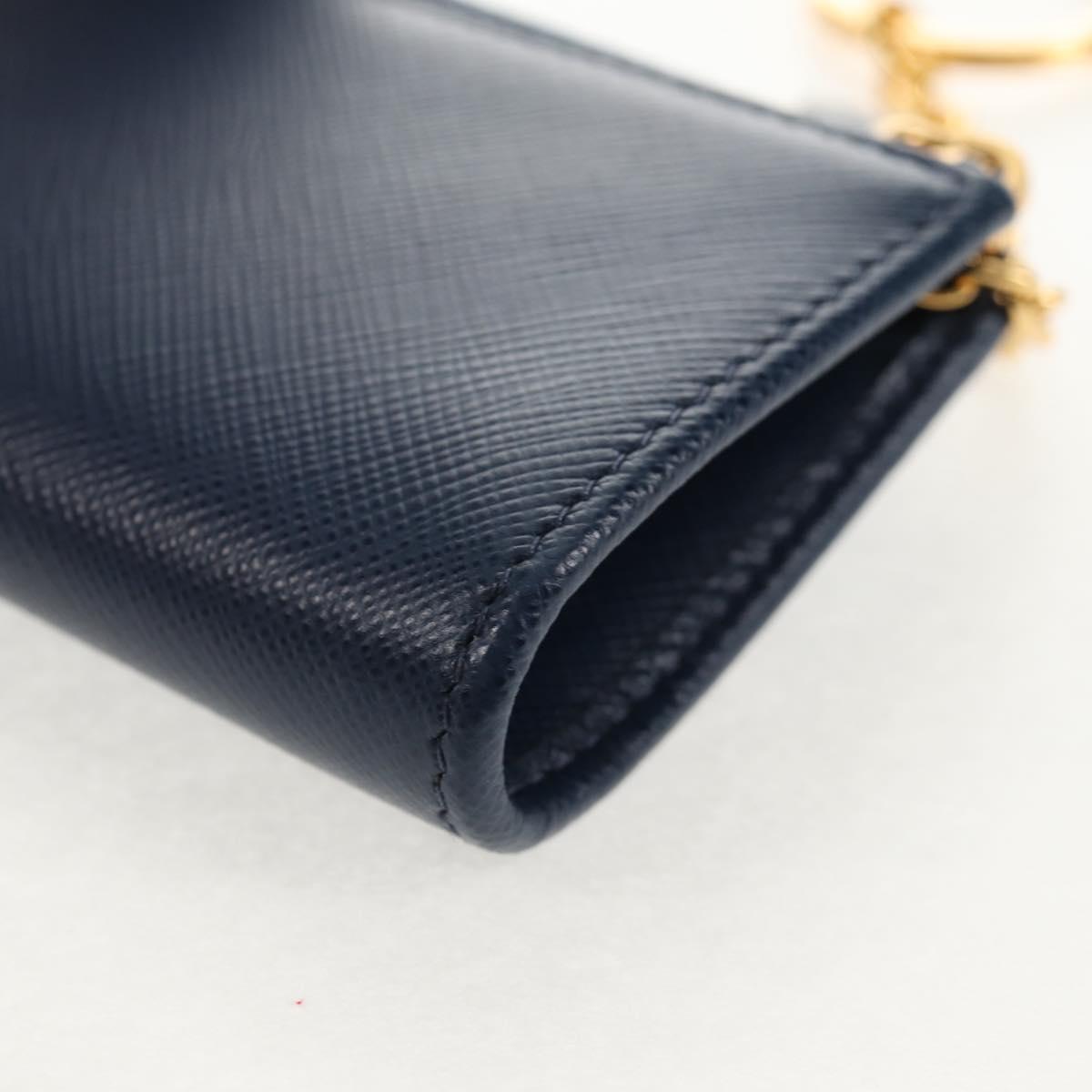 PRADA Key Case Safiano leather Navy Auth am9283V