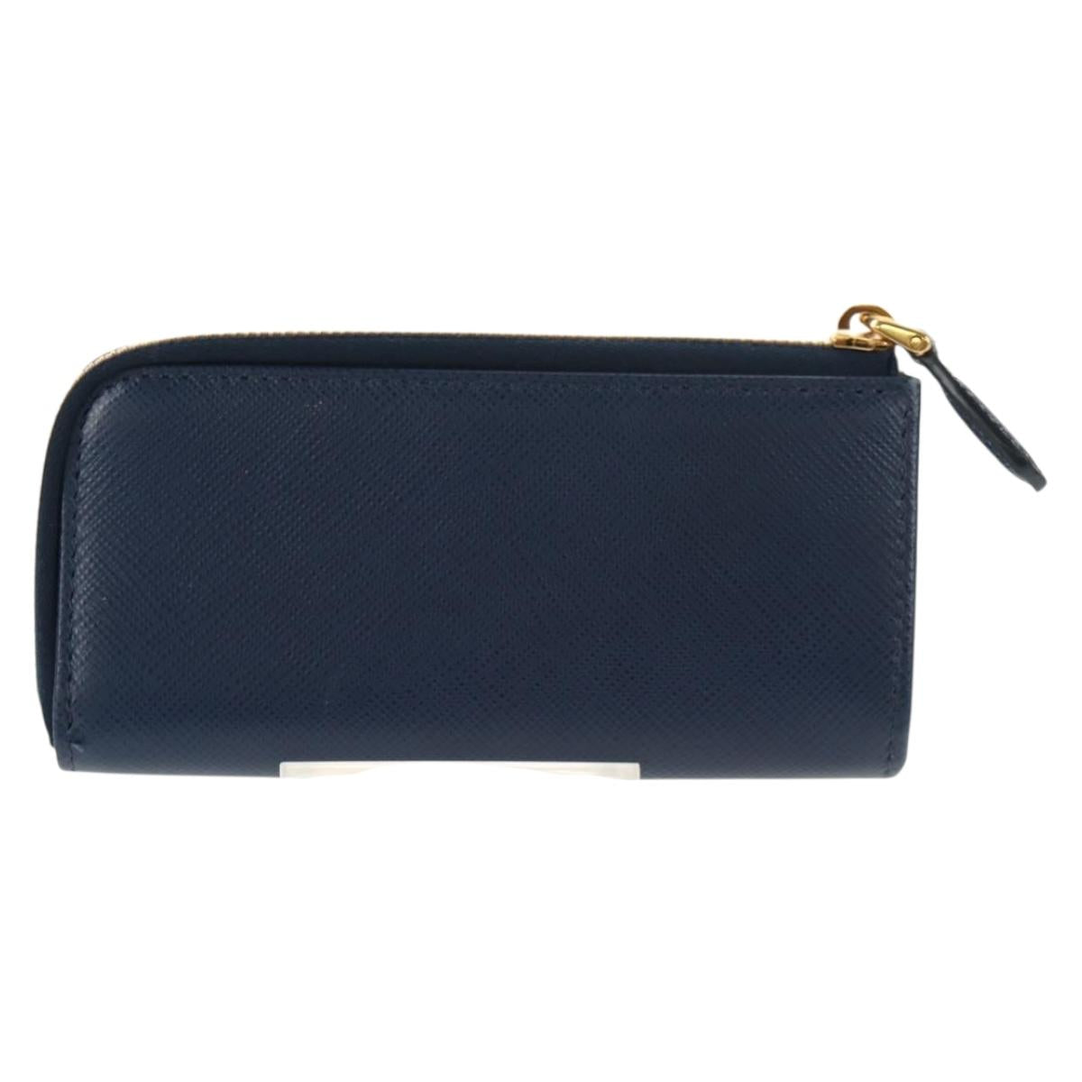 PRADA Key Case Safiano leather Navy Auth am9283V