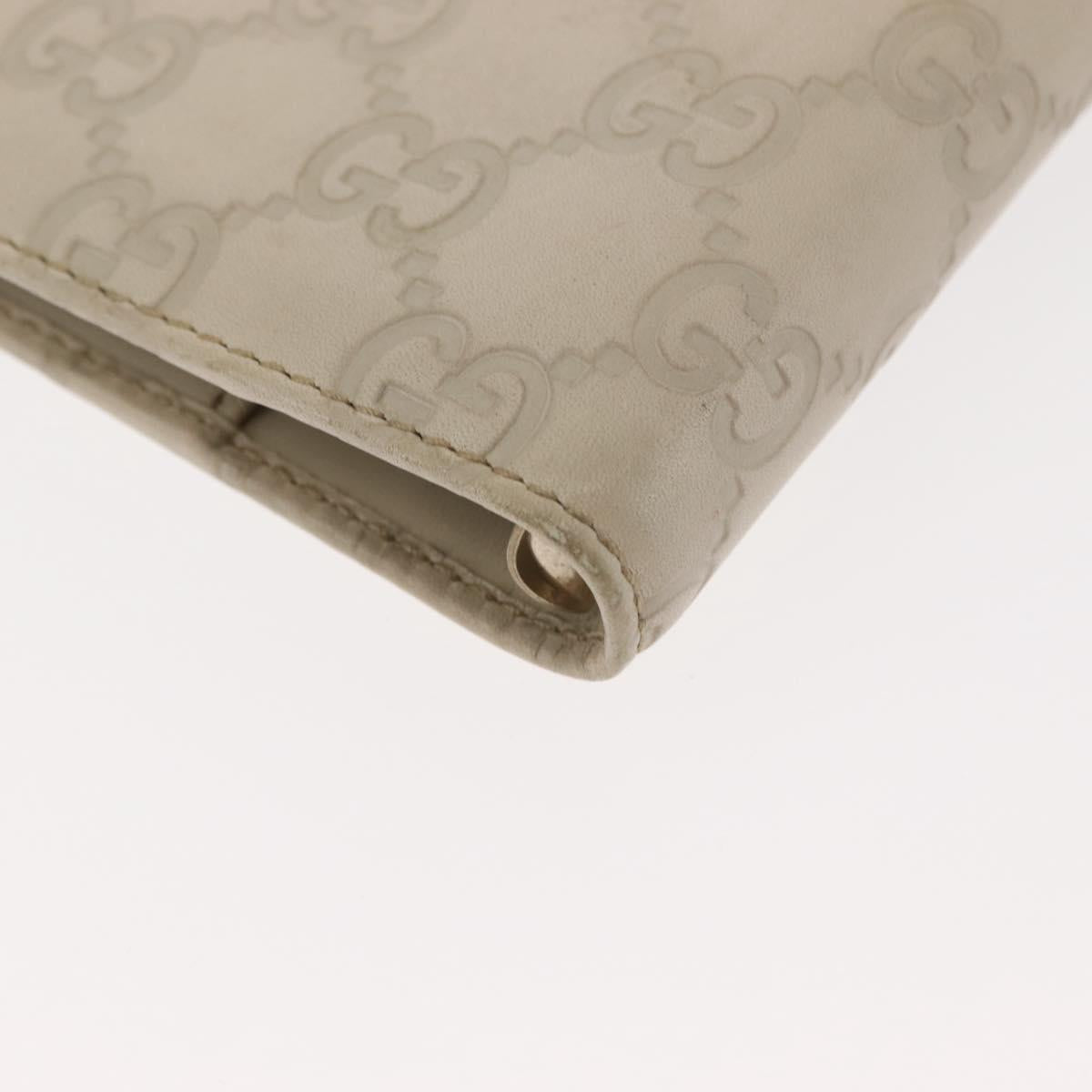 GUCCI GG Canvas Guccissima Day Planner Cover Leather White 115240 Auth am9285