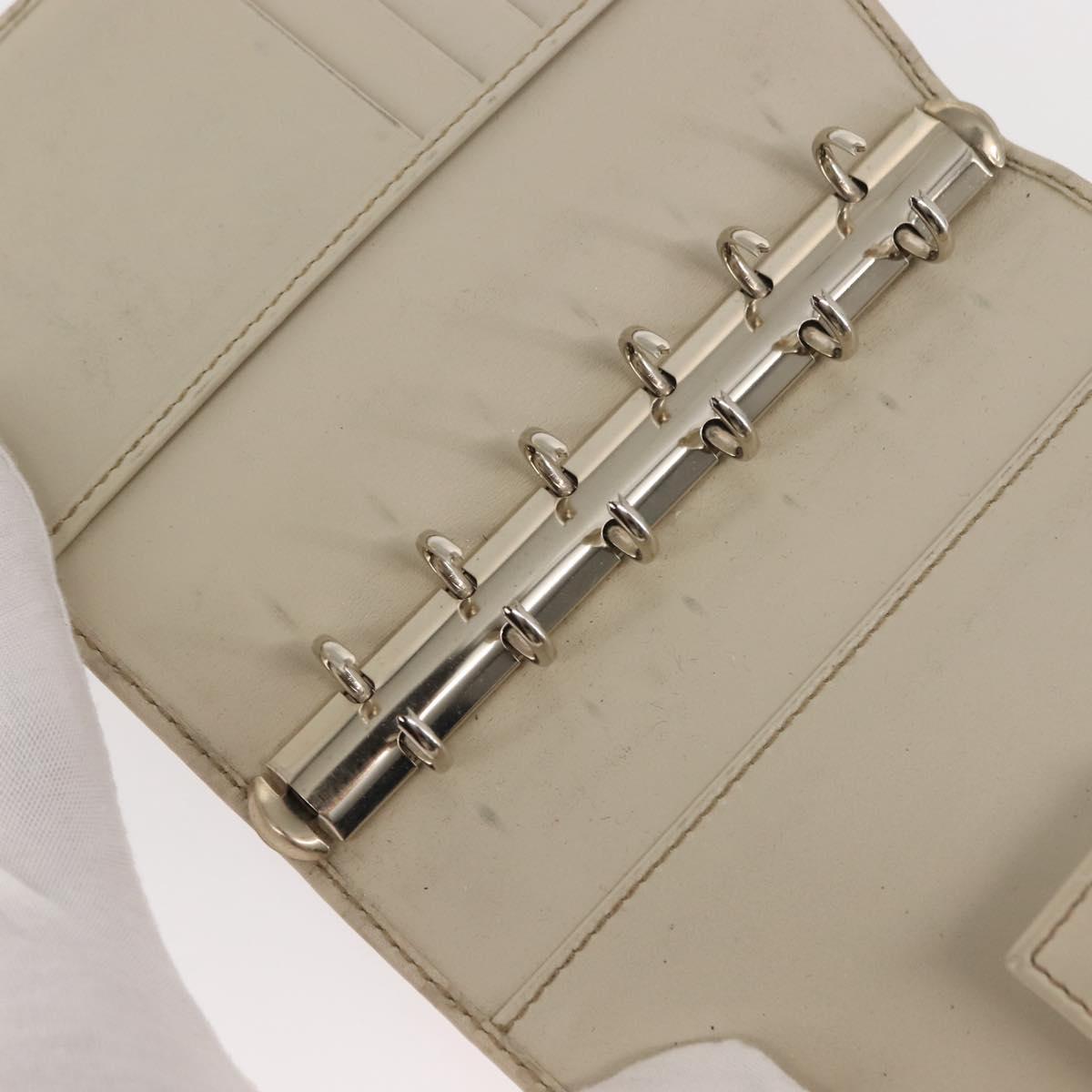 GUCCI GG Canvas Guccissima Day Planner Cover Leather White 115240 Auth am9285