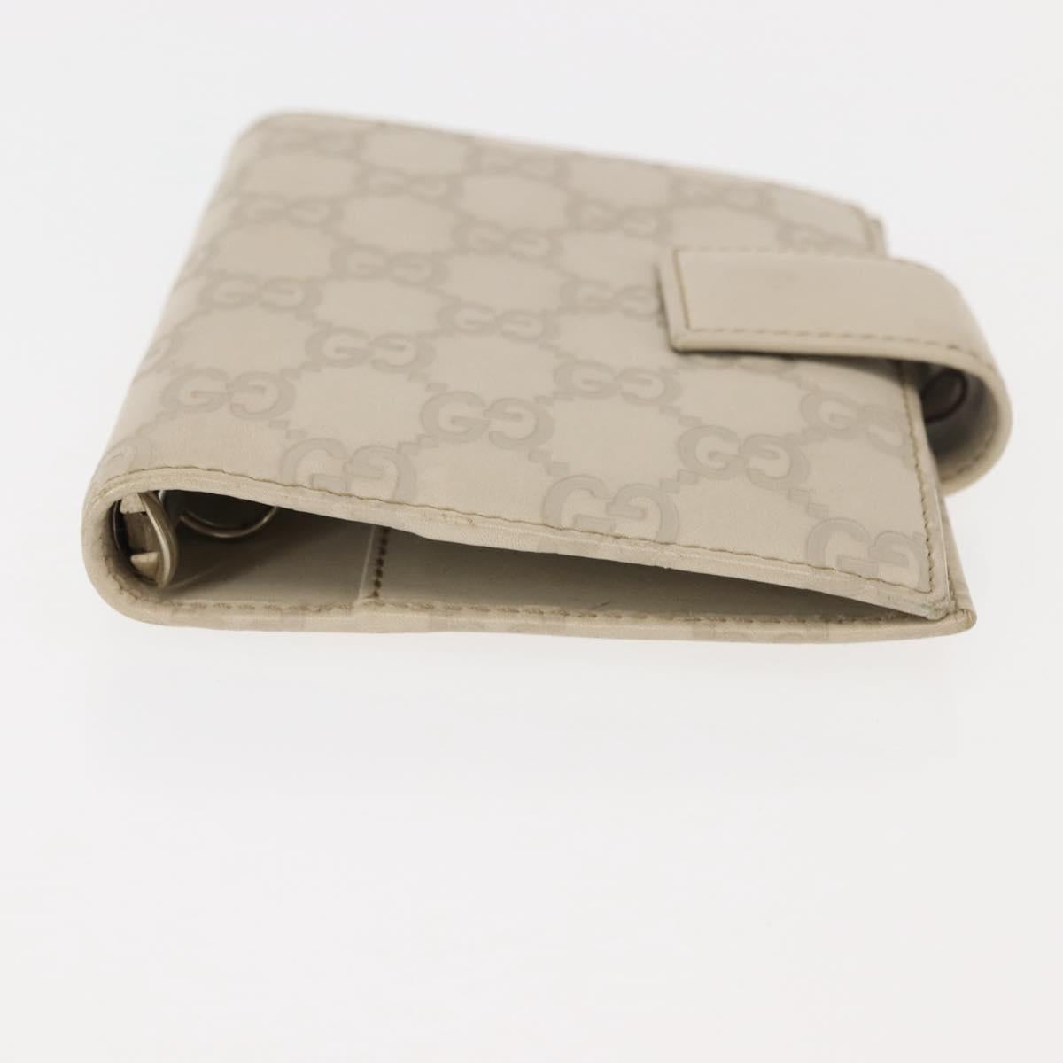 GUCCI GG Canvas Guccissima Day Planner Cover Leather White 115240 Auth am9285