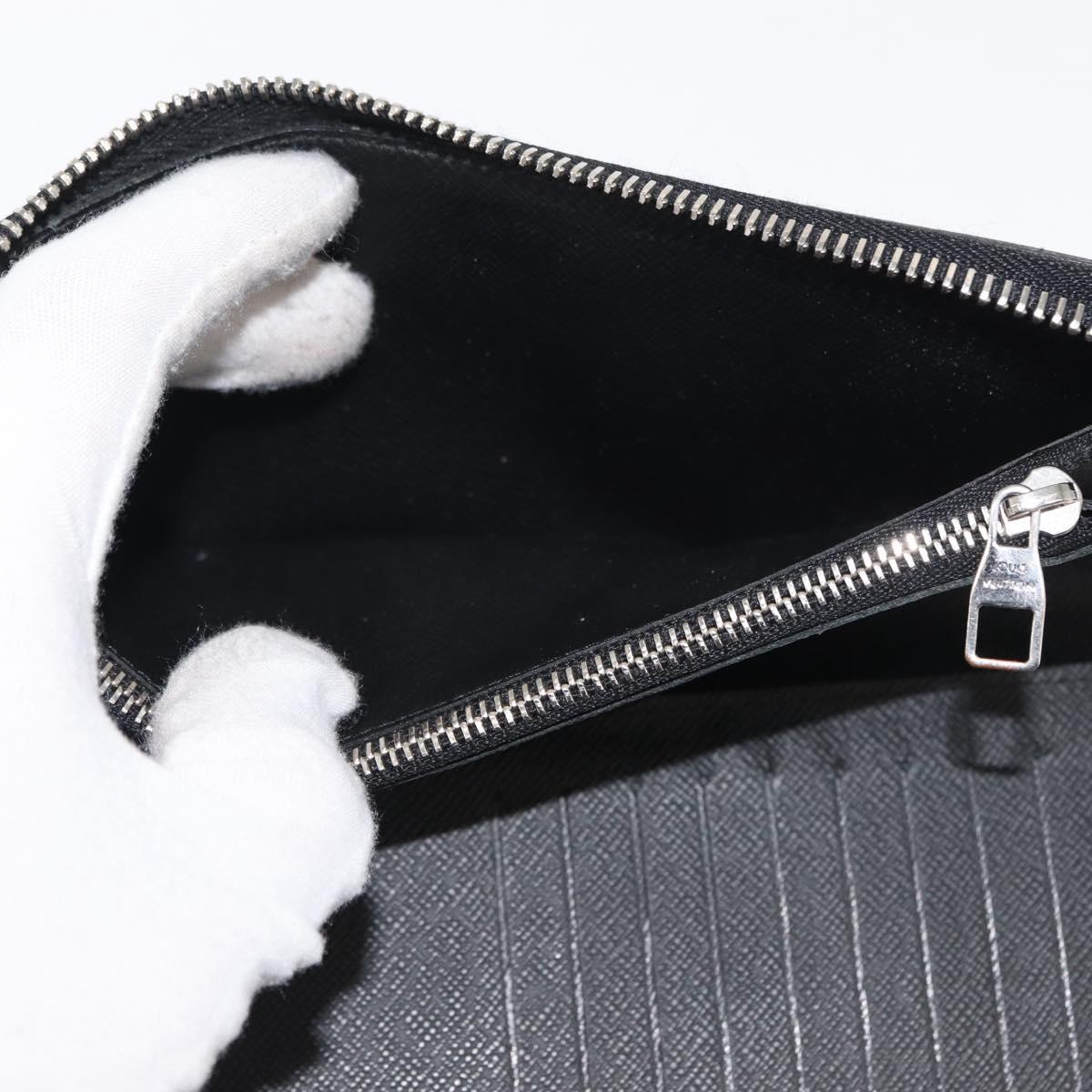 LOUIS VUITTON Damier Graphite Zippy Wallet Vertical N63095 LV Auth am9286