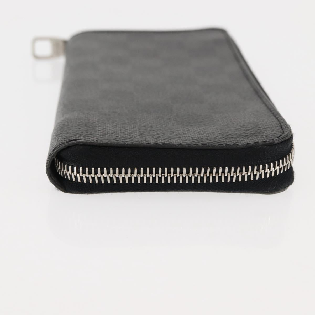 LOUIS VUITTON Damier Graphite Zippy Wallet Vertical N63095 LV Auth am9286