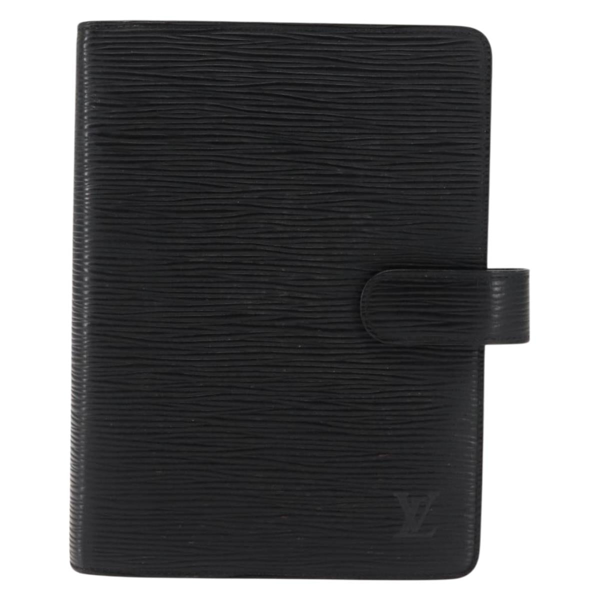LOUIS VUITTON Epi Agenda MM Day Planner Cover Black R20042 LV Auth am9287