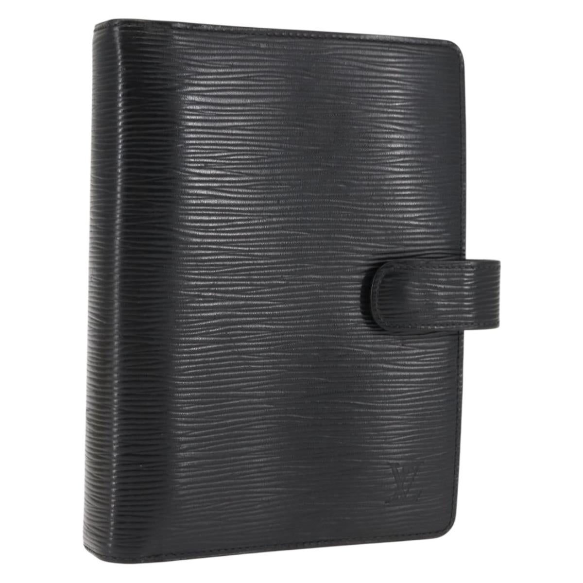 LOUIS VUITTON Epi Agenda MM Day Planner Cover Black R20042 LV Auth am9288