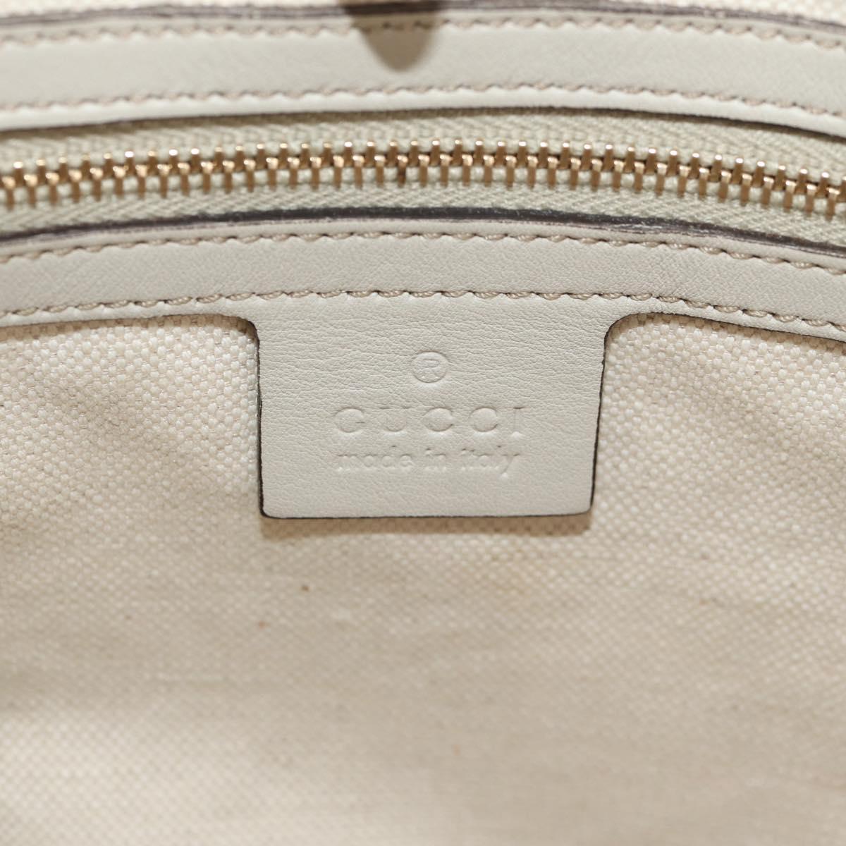 GUCCI GG Canvas Guccissima Tote Bag Leather White Gold 269956 Auth am9290V