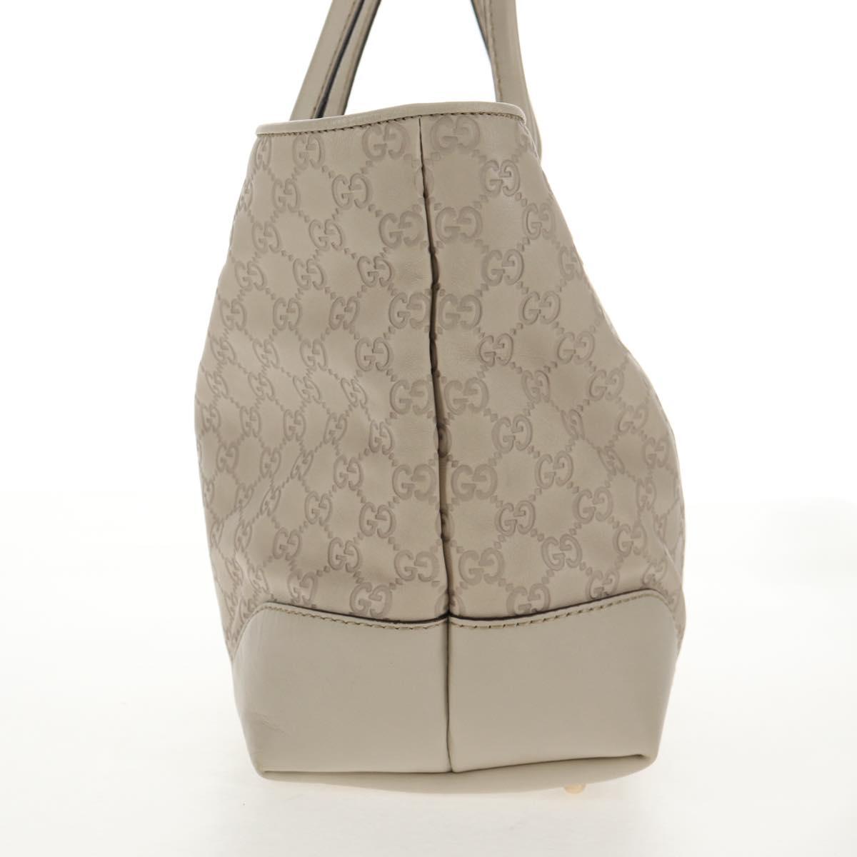 GUCCI GG Canvas Guccissima Tote Bag Leather White Gold 269956 Auth am9290V