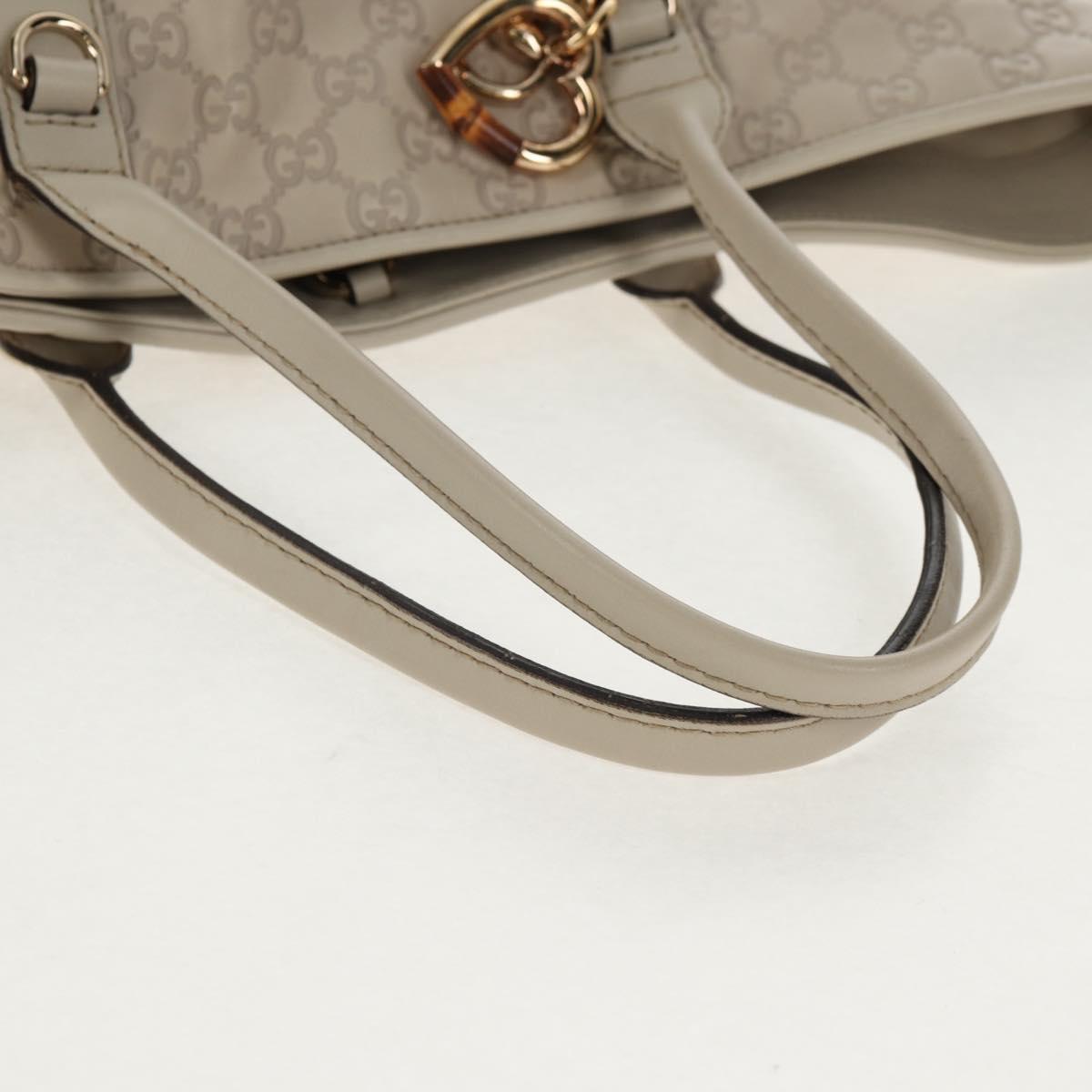 GUCCI GG Canvas Guccissima Tote Bag Leather White Gold 269956 Auth am9290V