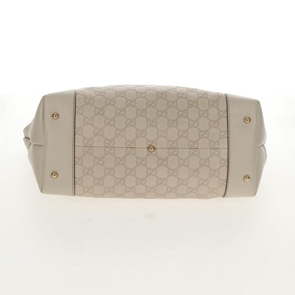 GUCCI GG Canvas Guccissima Tote Bag Leather White Gold 269956 Auth am9290V